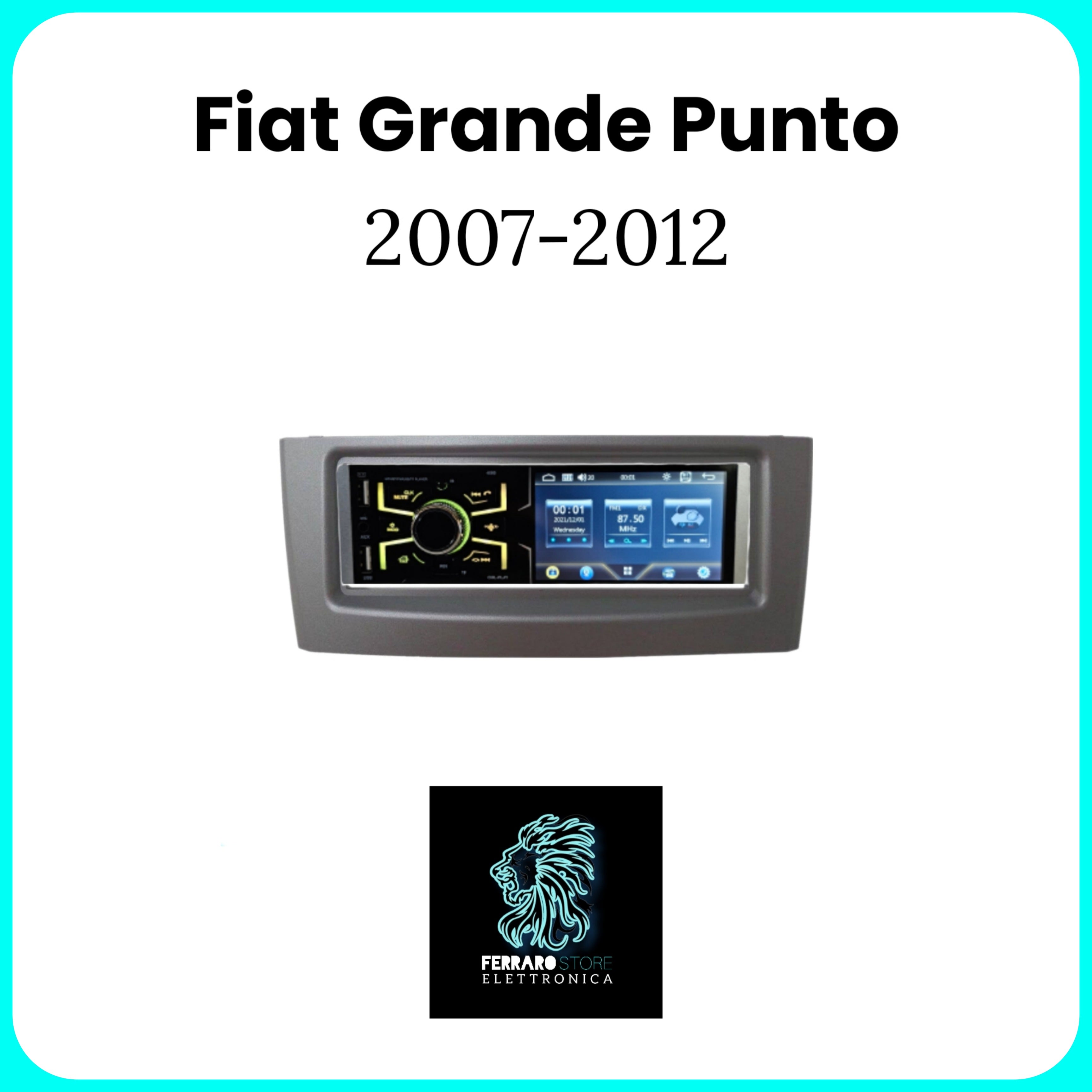 Autoradio per FIAT GRANDE PUNTO [2007 - 2012] - 1Din 4"Pollici, Bluetooth, Radio, AUX, USB.