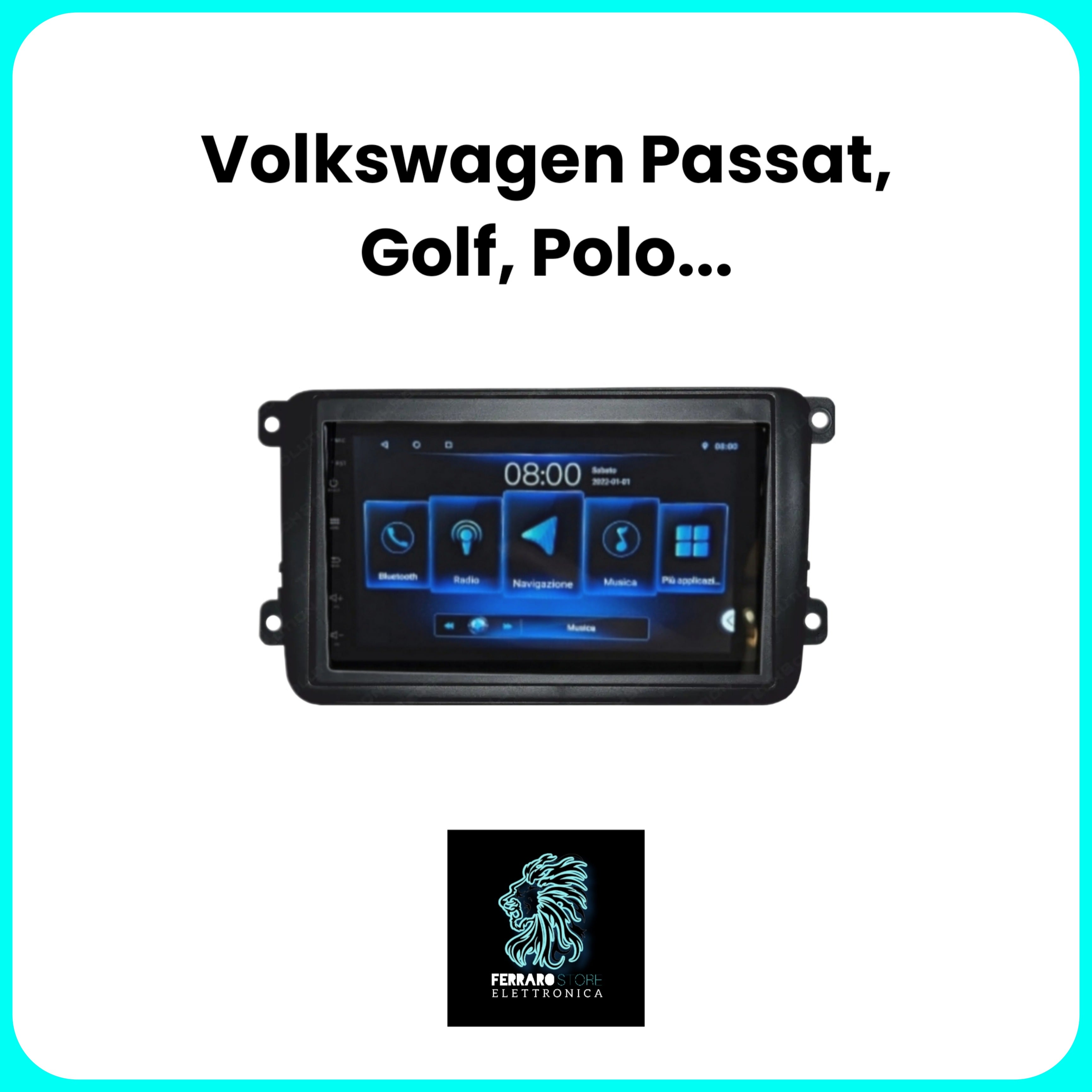 Autoradio per VOLKSWAGEN GOLF POLO / PASSAT B6 B7 CC / TIGUAN TOURAN - 2Din 7"Pollici Android, GPS, Bluetooth, Radio, Navigatore, Wifi, PlayStore