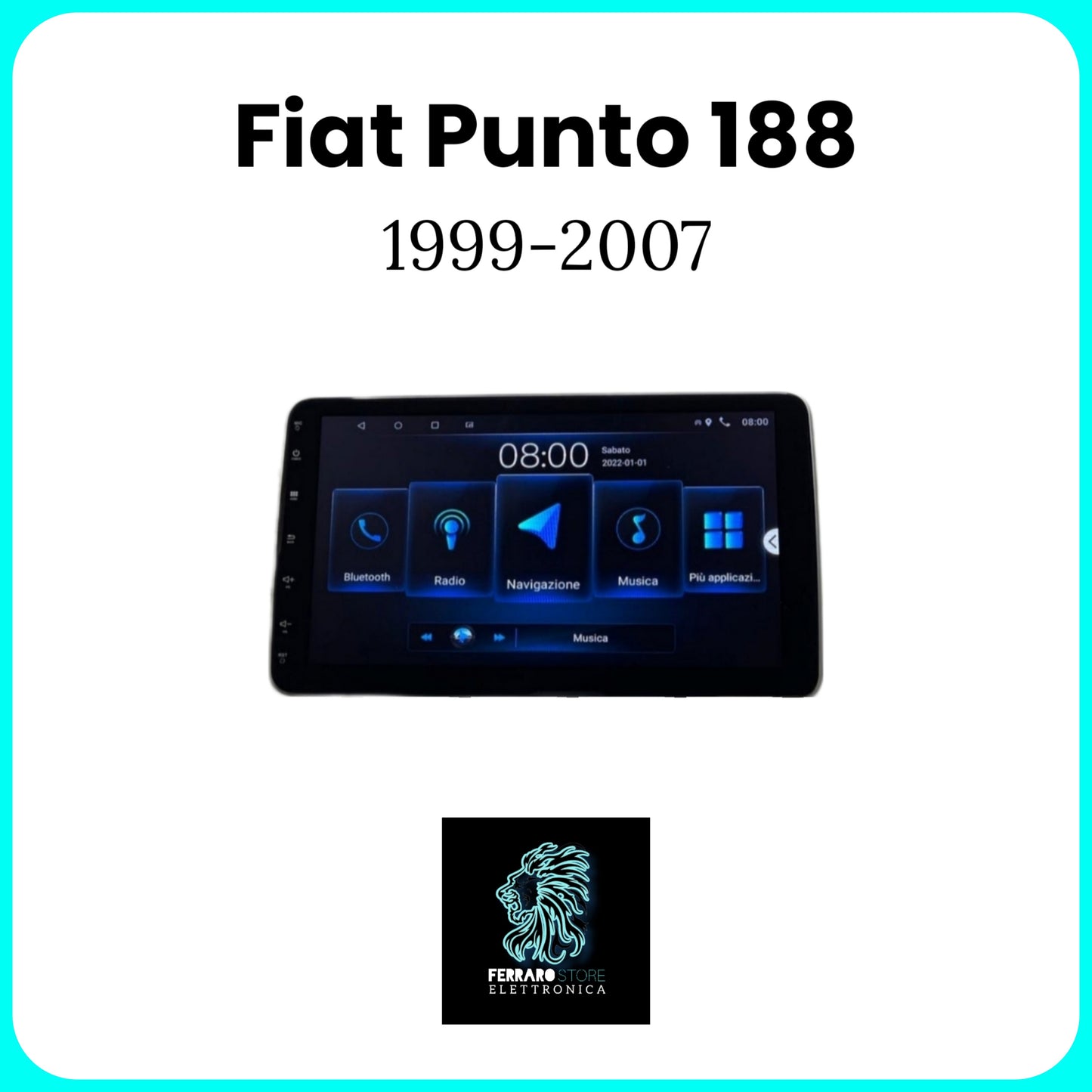 Autoradio per Fiat PUNTO 188 [1999-2007] - Sistema auto Intelligente, 1Din  10Pollici, GPS, Navigatore, Wifi