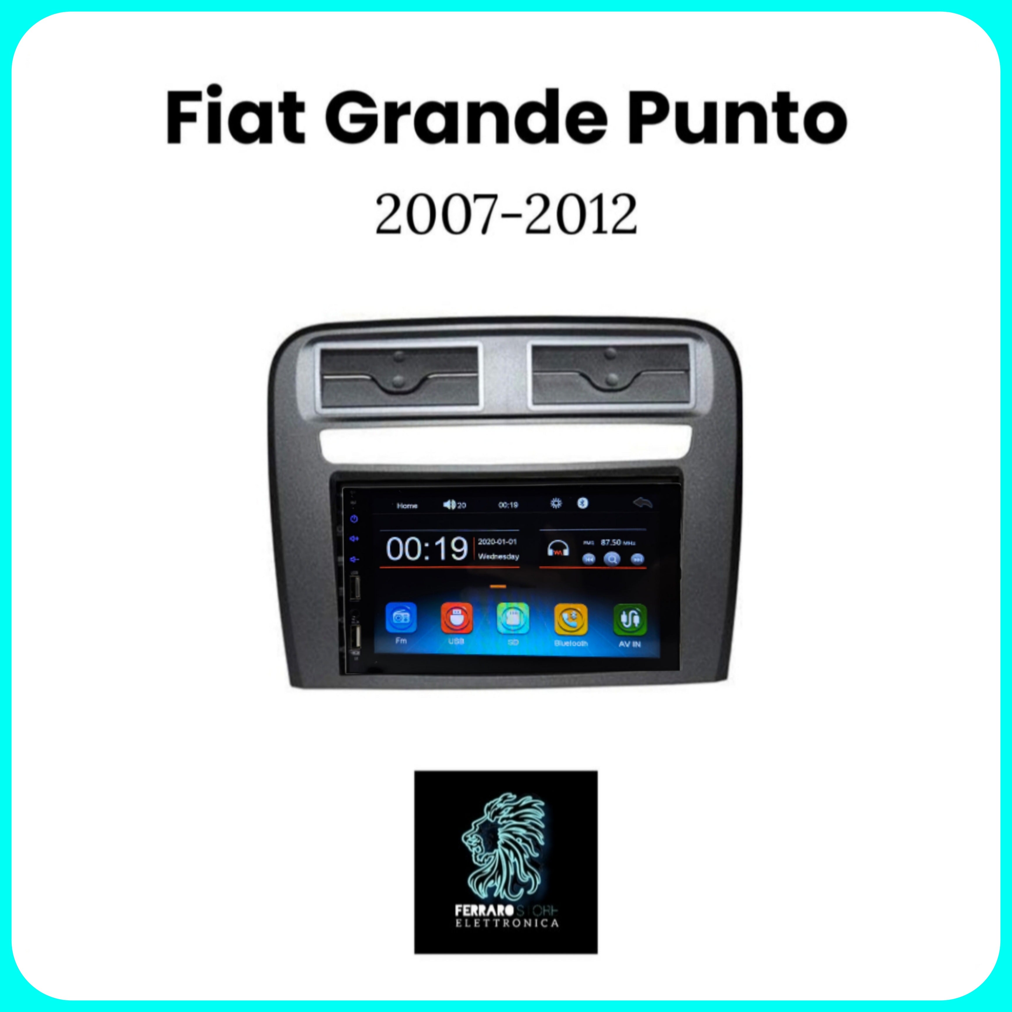 Autoradio per FIAT GRANDE PUNTO [2007 - 2012] - 2Din 7"Pollici, Bluetooth, Radio, Touch, USB, SD, Mirror Link Android & IOS