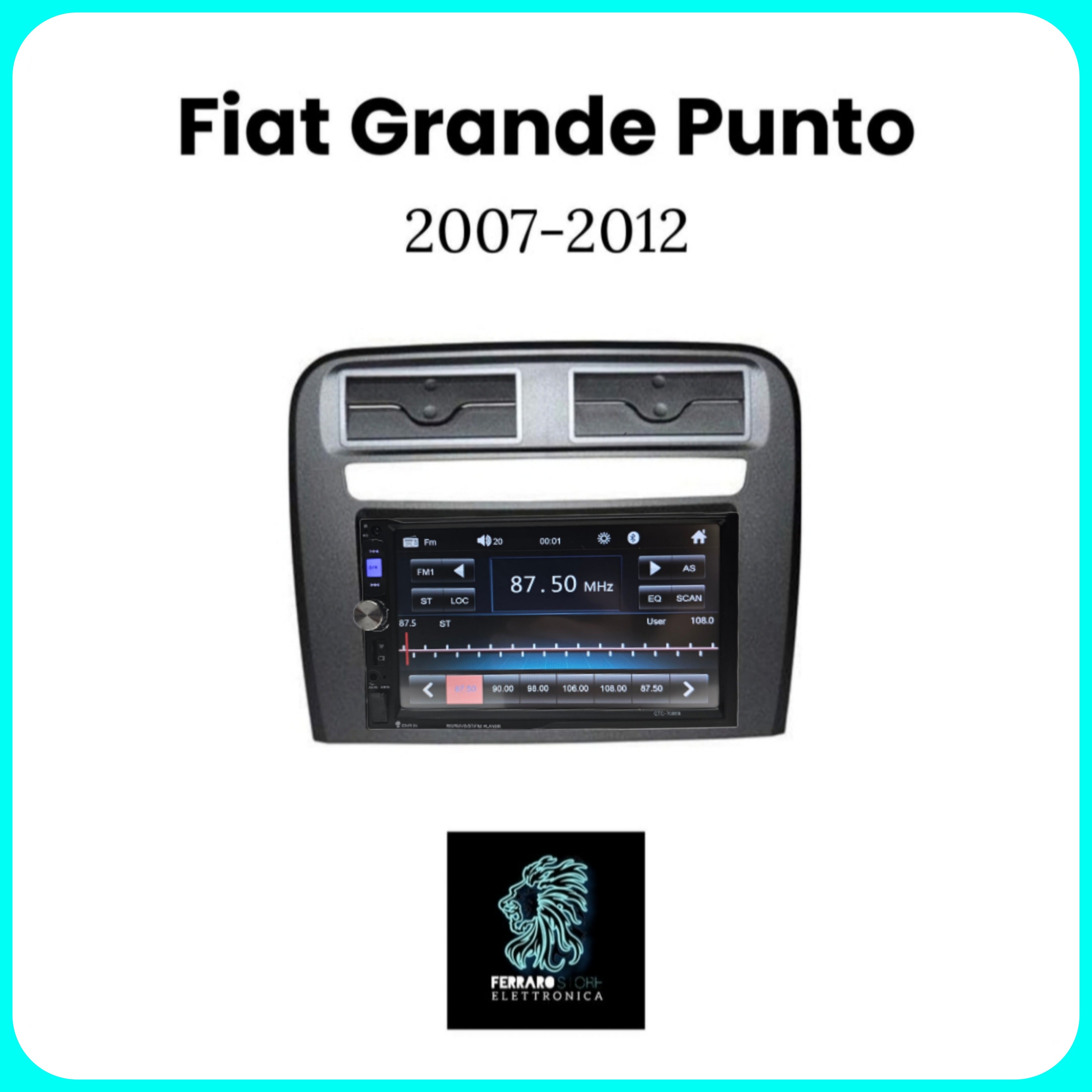 Autoradio per FIAT GRANDE PUNTO [2007 - 2012] - 2Din 7"Pollici, Bluetooth, Radio, Touch, USB, SD, Mirror Link Android & IOS