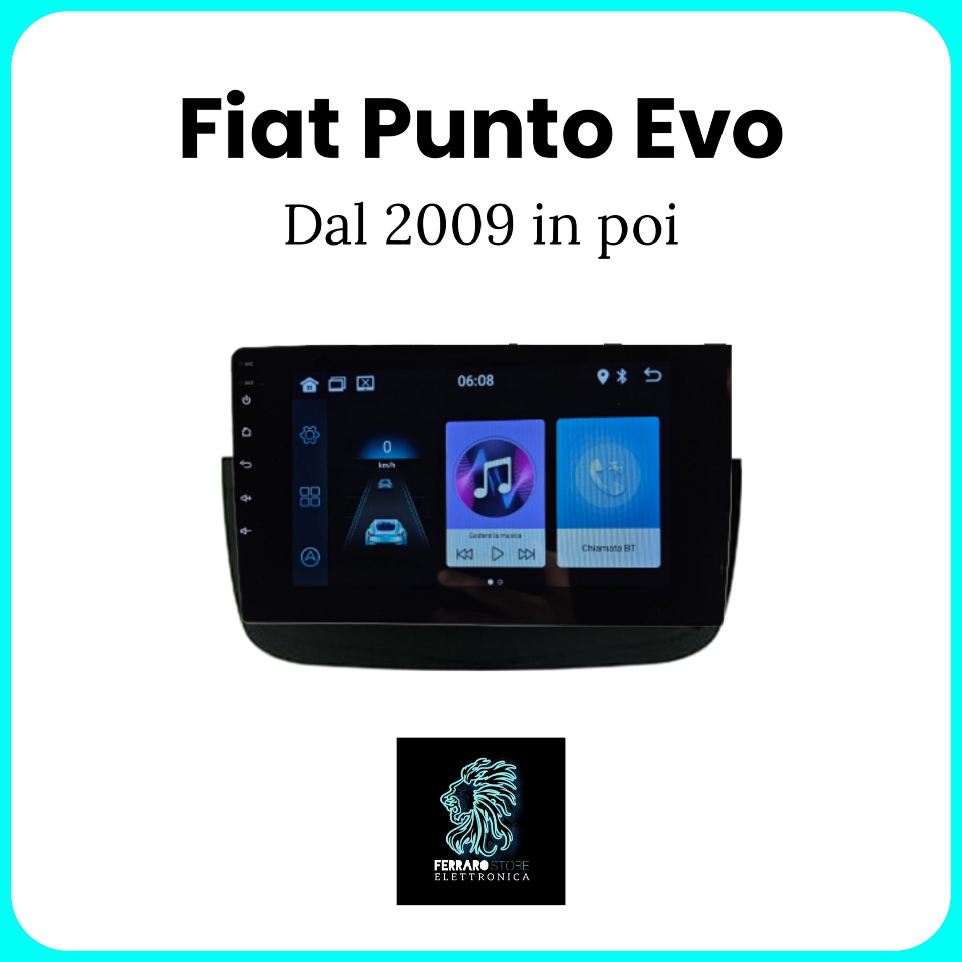 Autoradio per Fiat PUNTO 188 [1999-2007] - 1Din 9Pollici, Bluetooth, –  Ferraro Store