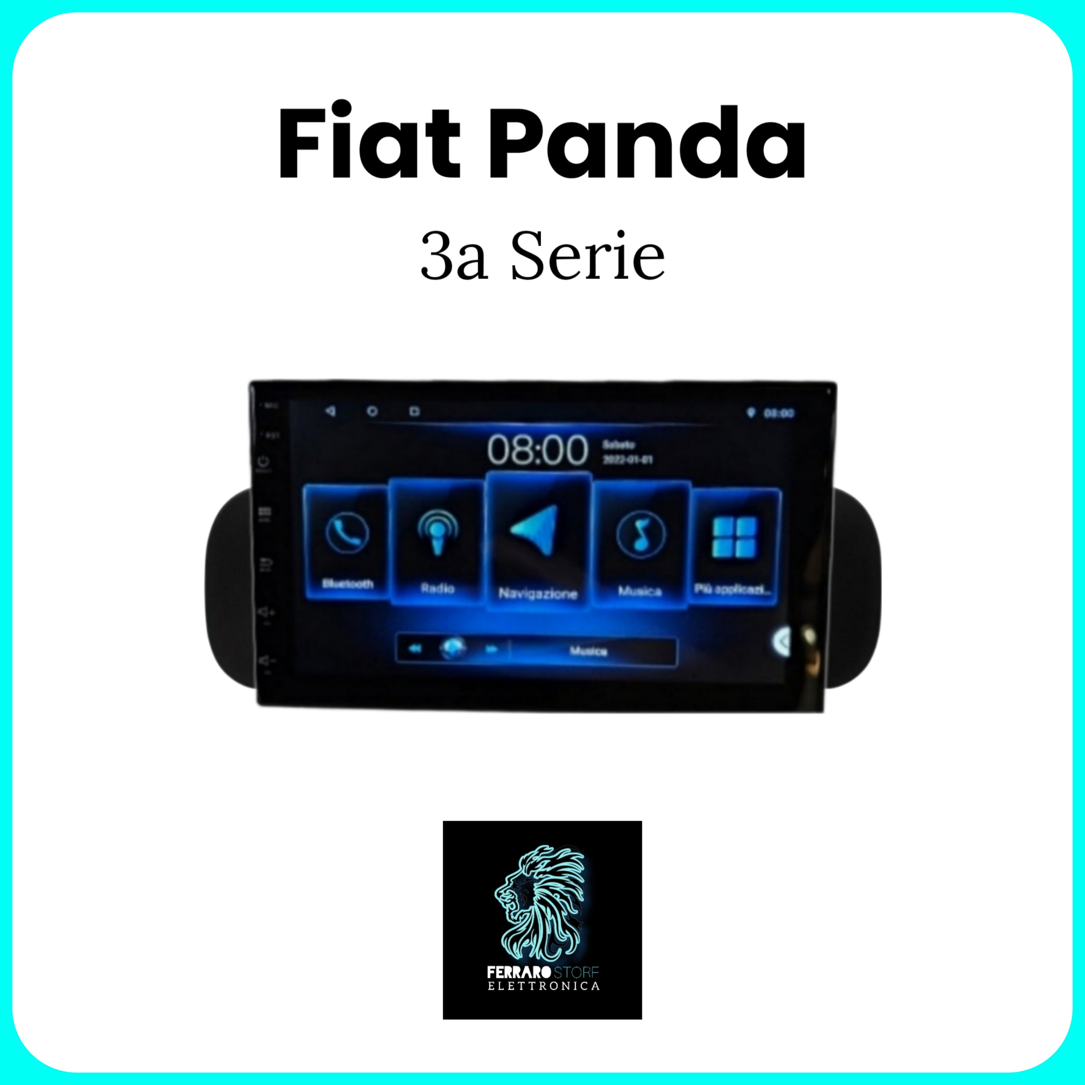 Autoradio per Fiat PANDA 3a [2013-2020] - 1Din 7"Pollici, Android, PlayStore, Youtube, Navigatore, Bluetooth, Radio, GPS, Wifi