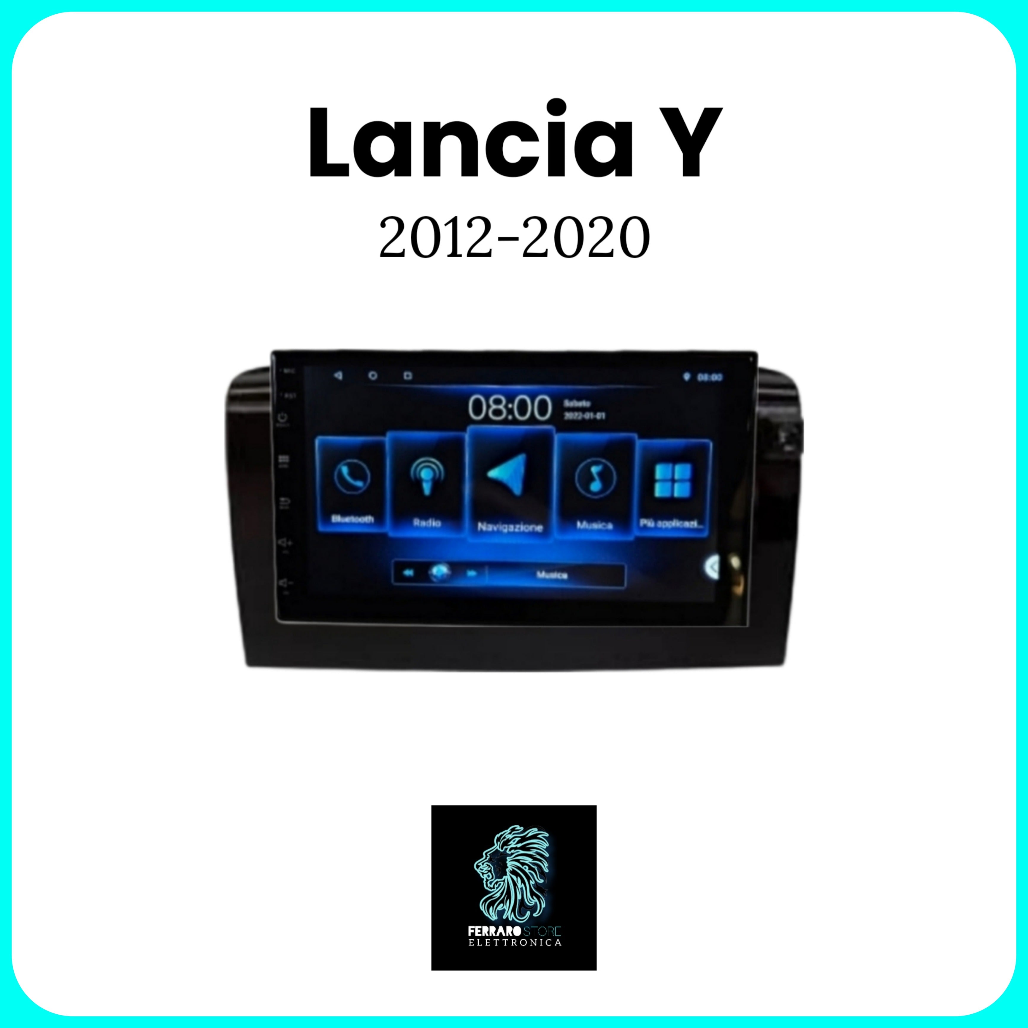 Autoradio per Lancia Y [2012-2020] - 1Din 7"Pollici, Android, PlayStore, Youtube, Navigatore, Bluetooth, Radio, GPS, Wifi