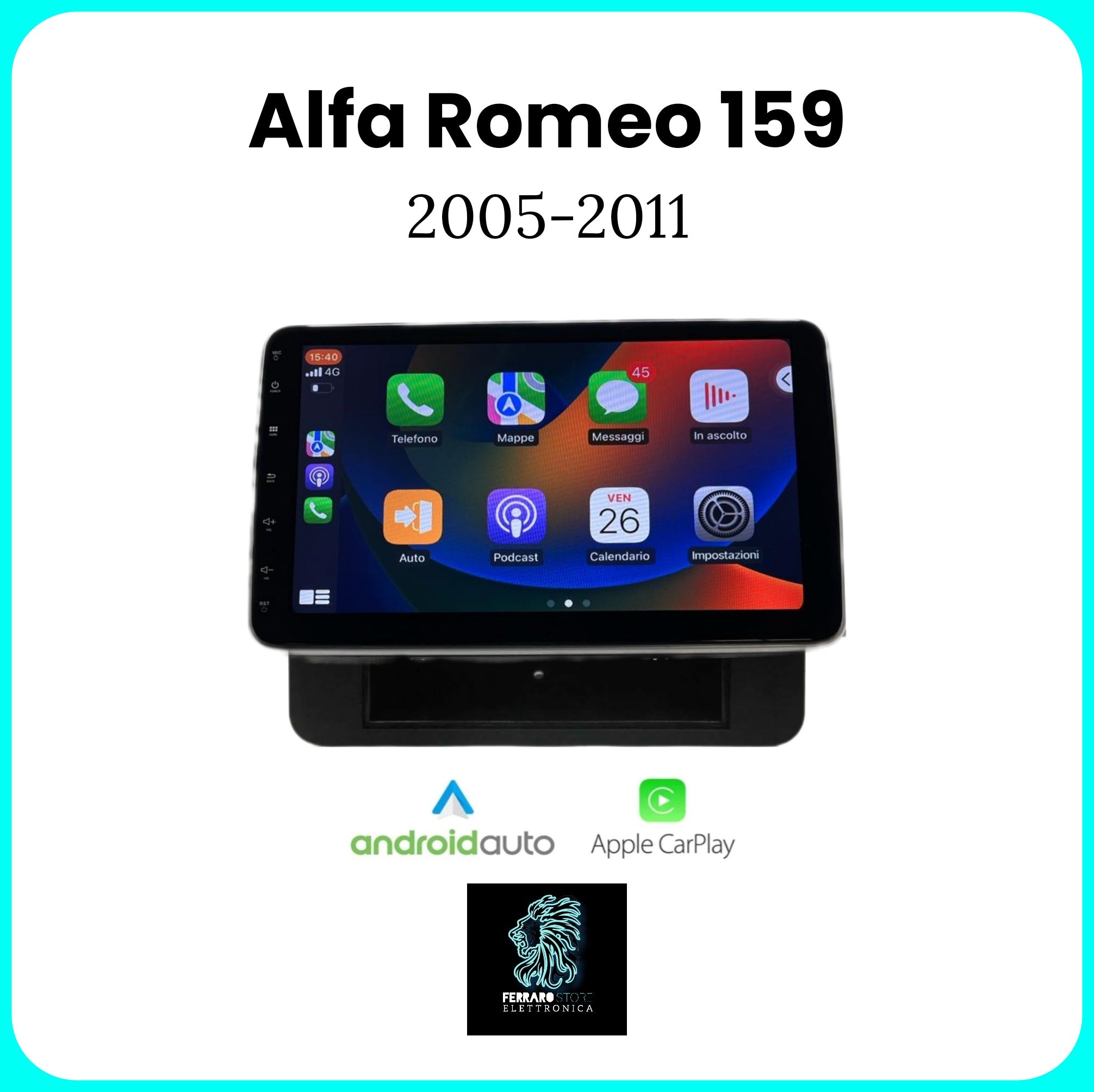 Autoradio per ALFA ROMEO 159 NO NAVI. [2005-2011] - Sistema auto Intelligente, 1Din 10"Pollici, GPS, Navigatore, Wifi, PlayStore