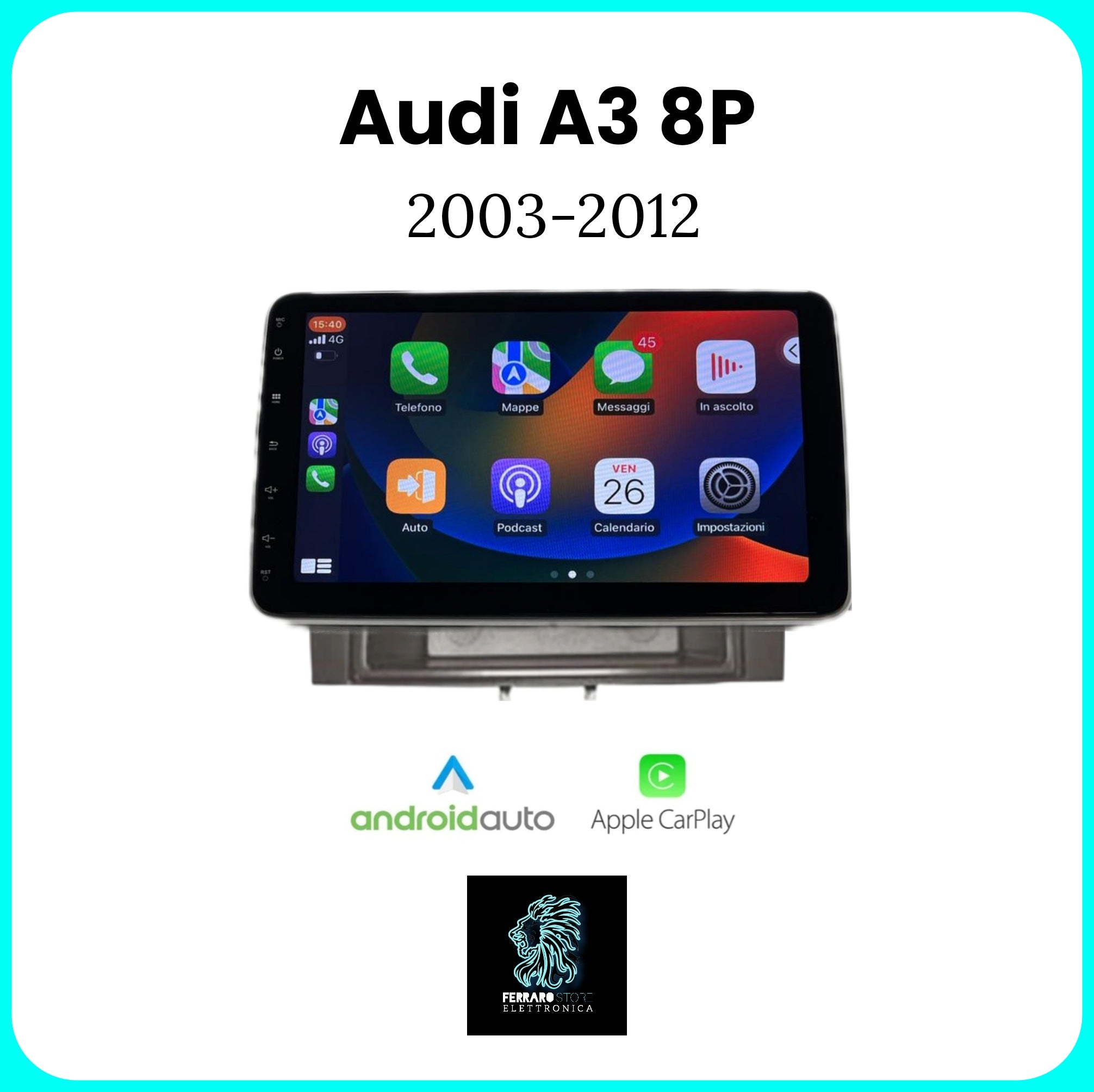 Autoradio per AUDI A3 8P [2003 - 2013] - Sistema auto Intelligente, 1Din 10"Pollici, GPS, Navigatore, Wifi