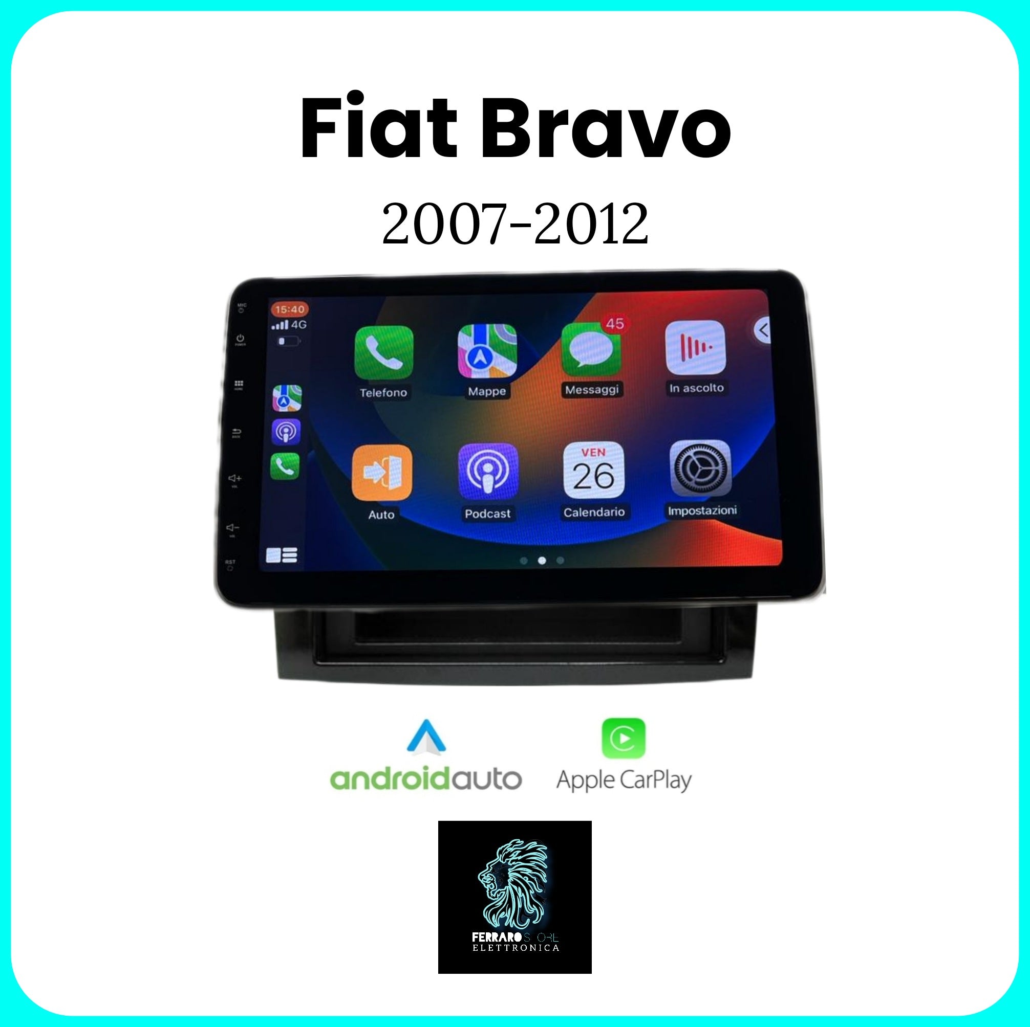 Autoradio per FIAT BRAVO [2007-2012] - Sistema auto Intelligente, 1Din 10"Pollici, GPS, Navigatore, Wifi, PlayStore