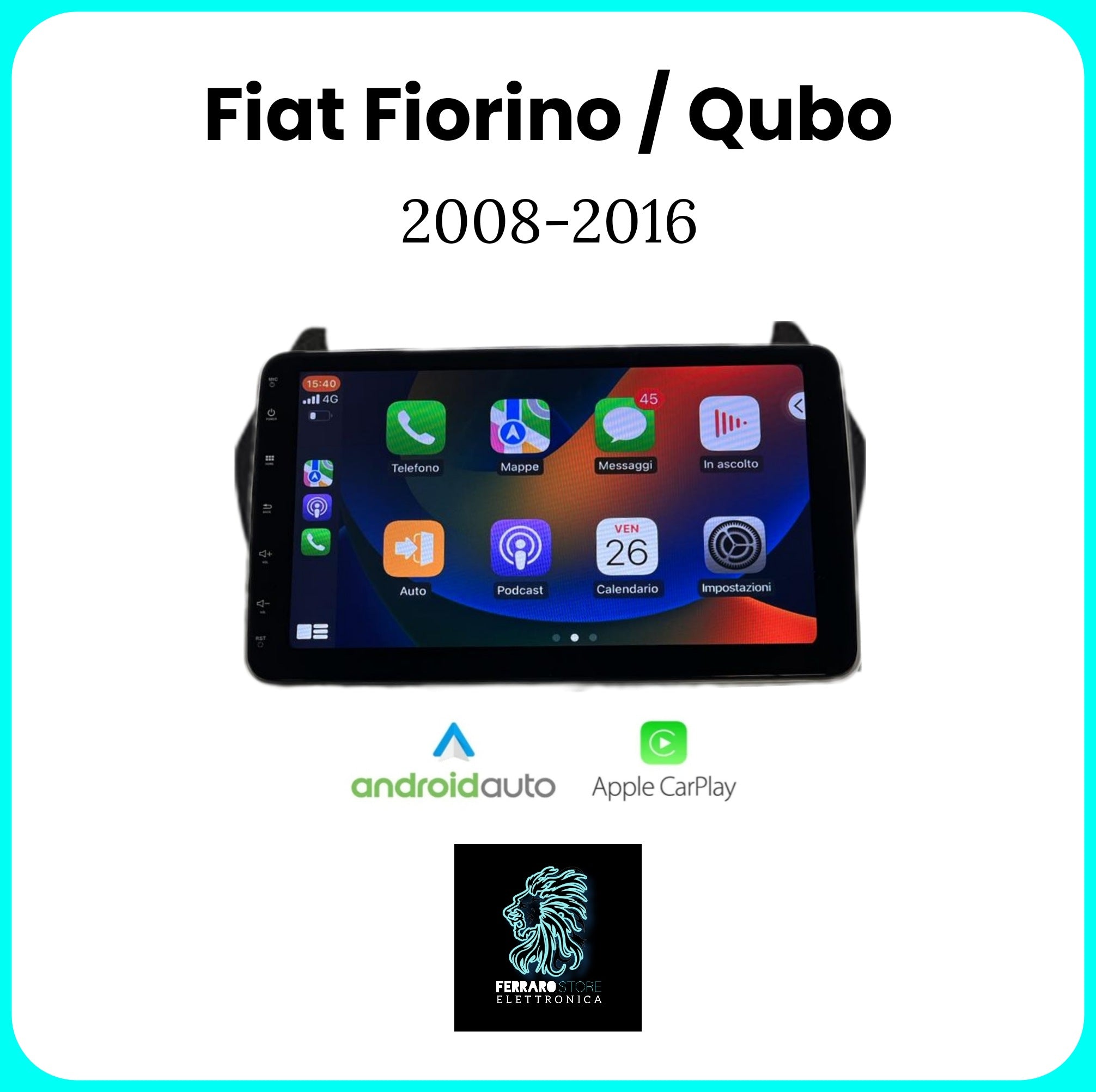 Autoradio per FIAT FIORINO - QUBO [2008 - 2017] - Sistema auto Intelligente, 1Din 10"Pollici, GPS, Navigatore, Wifi, PlayStore