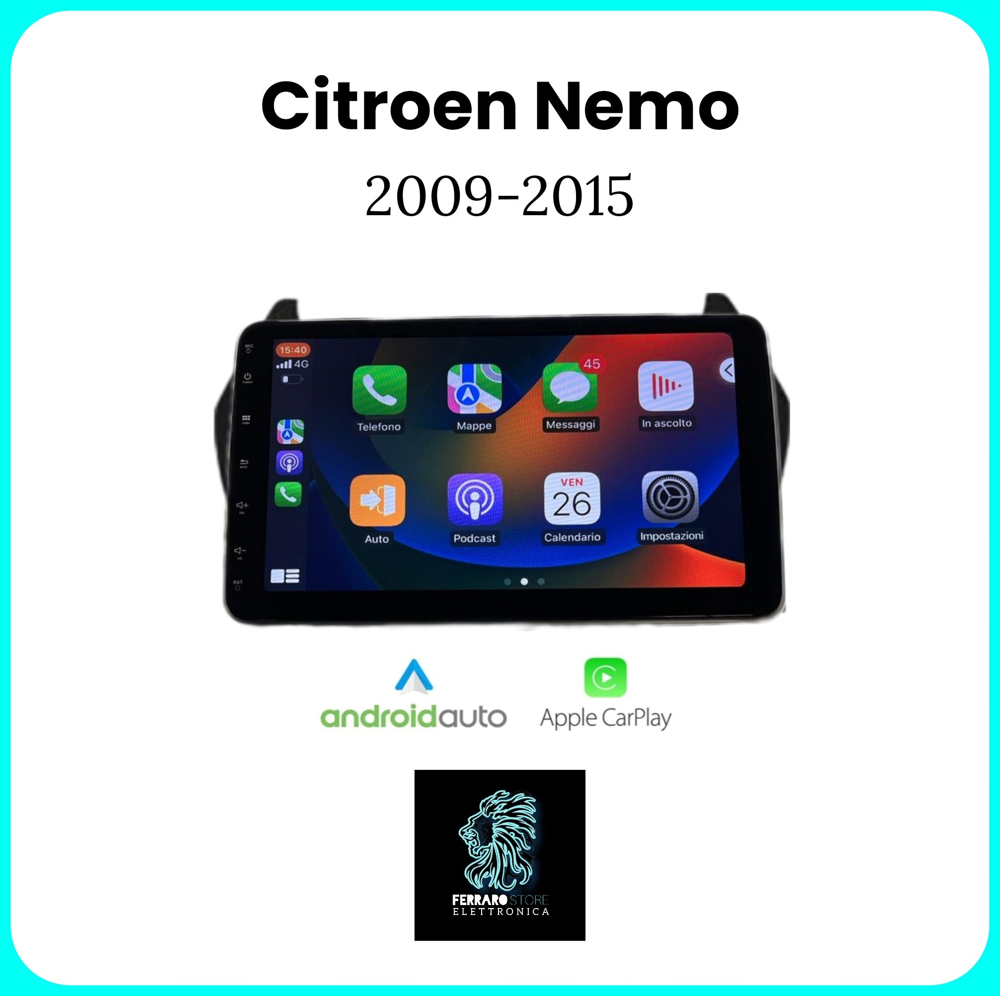 Autoradio per CITROEN NEMO [2009 - 2015] - Sistema auto Intelligente, 1Din 10"Pollici, GPS, Navigatore, Wifi, PlayStore