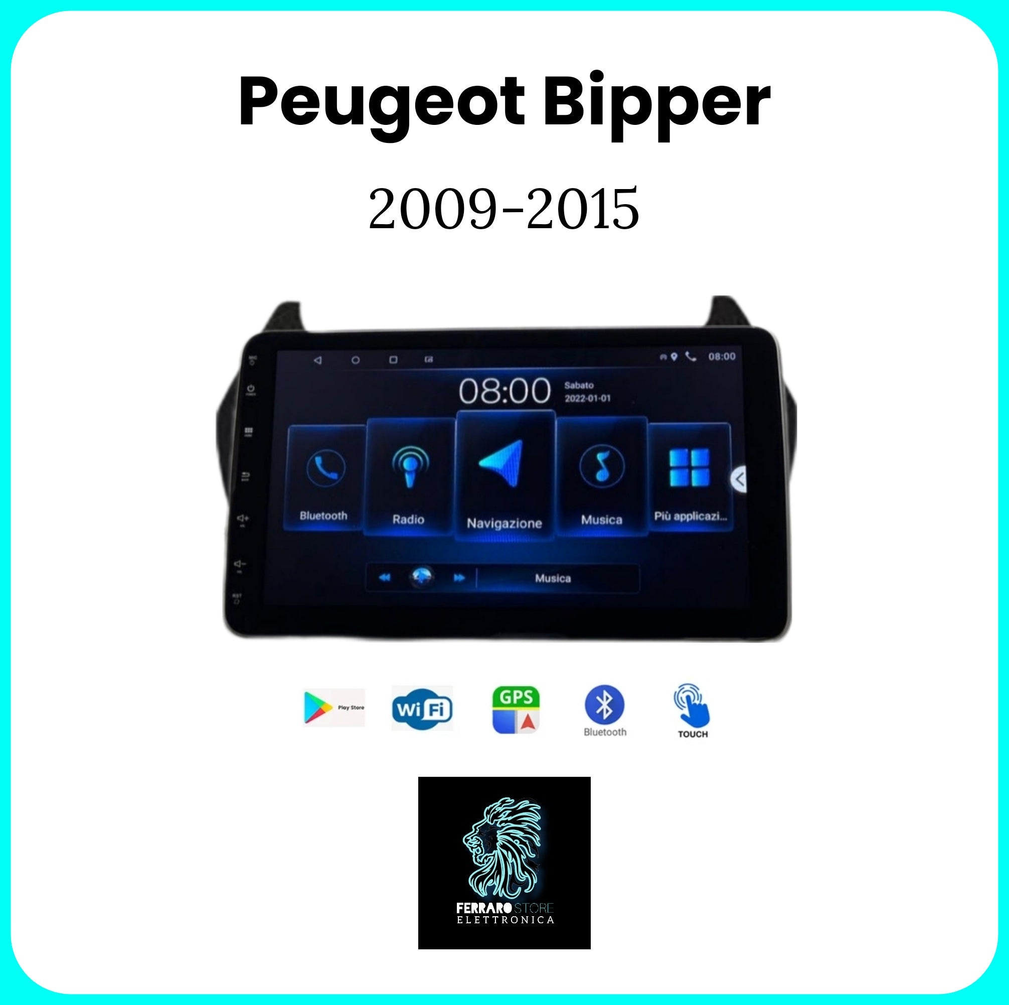 Autoradio per PEUGEOT BIPPER [2009 - 2015] - Sistema auto Intelligente, 1Din 10"Pollici, GPS, Navigatore, Wifi, PlayStore