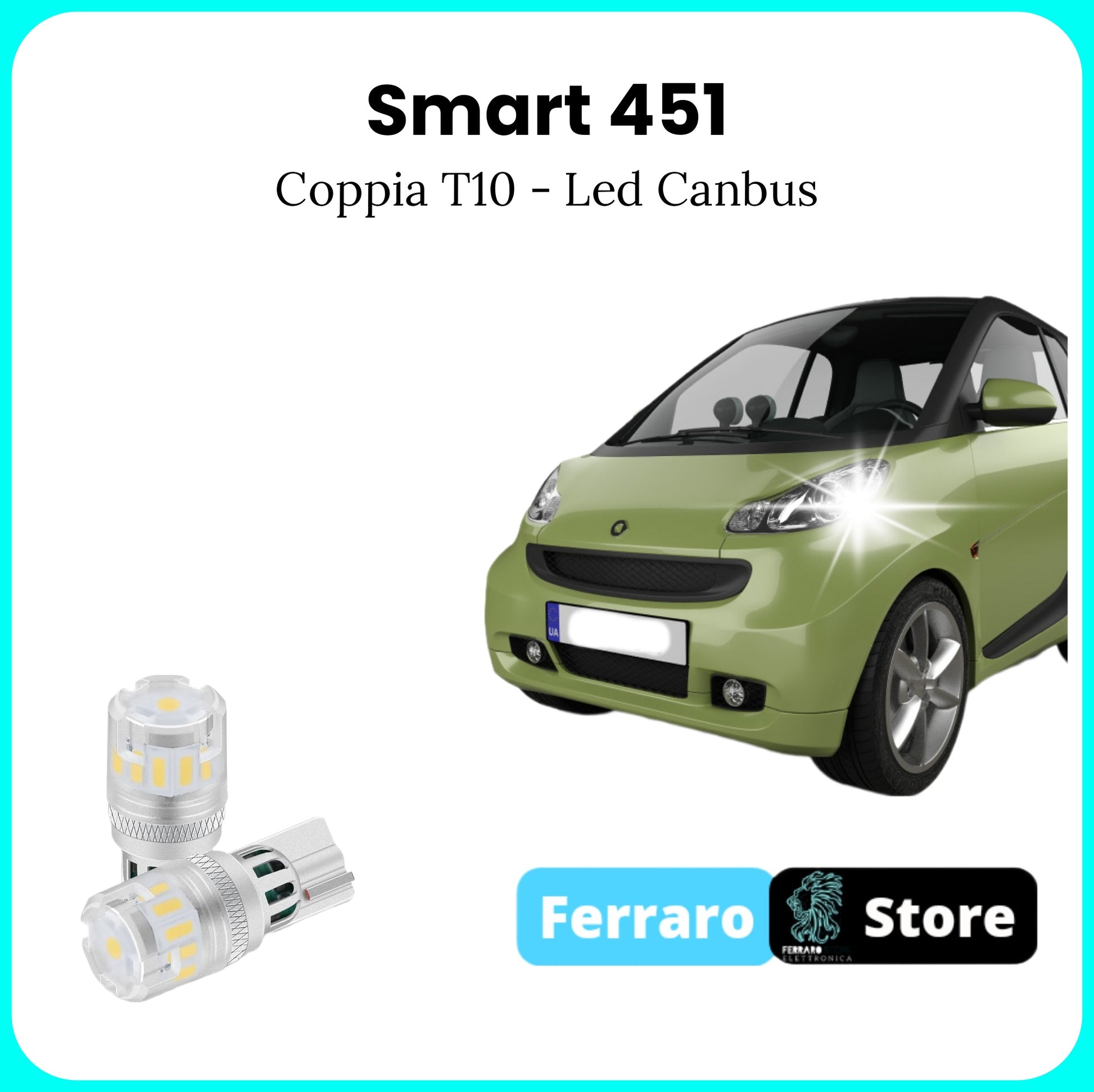 Luci di Posizione per Smart 451 - Led Canbus T10, 12v, Lampadine Led B –  Ferraro Store