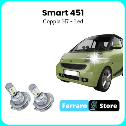 Lampadine Led H7 per Smart 451 - 15000 Lumen, Anabbaglianti, Lampadine Led Bianco 6000K