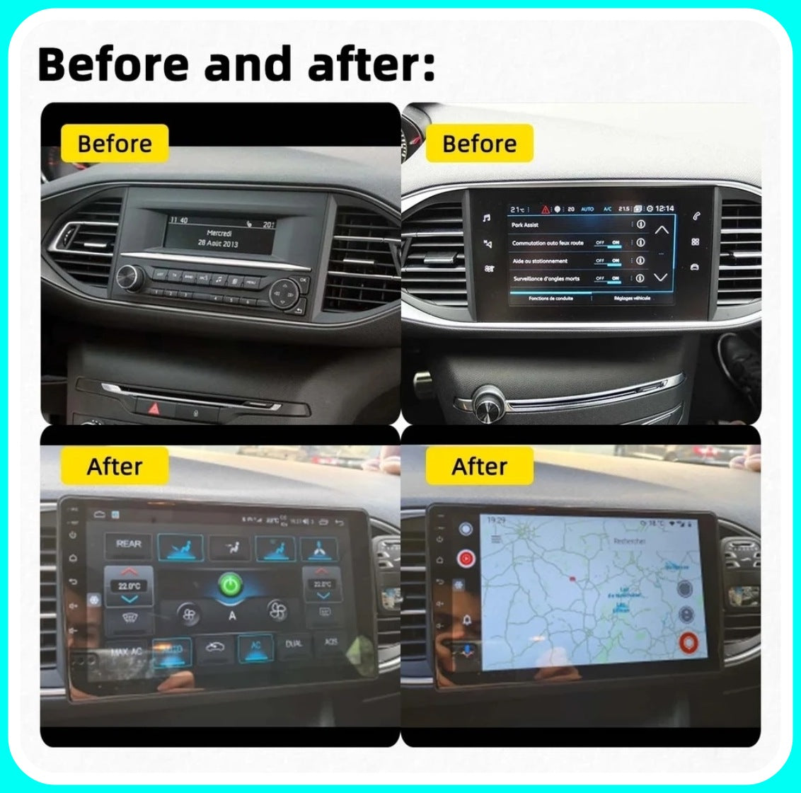 Car Radio for PEUGEOT 308/308s [2013-2017] - 2GB/4GB/6GB/8GB Intelligent car system, 2Din 9"Inch, GPS, Navigator, Wifi