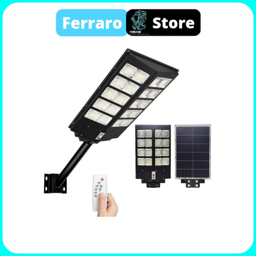 081 Store - 2 PEZZI lampione solare con 144 LED esterno 200W, con palo e  telecomando, sensore di movimento e crepuscolare luce bianoc freddo 6500k :  : Illuminazione