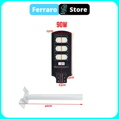 External Solar Street Light - 90w, Solar Panel, Twilight Sensor, Remote Control and Bracket.