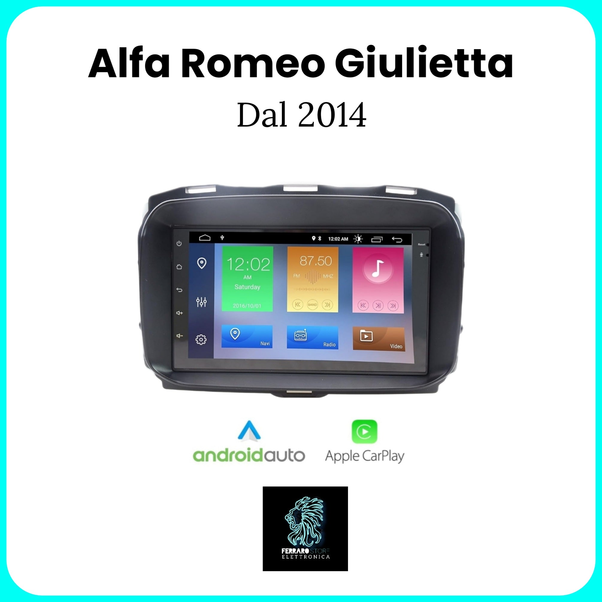 Autoradio per Alfa Romeo Giulietta [dal 2014 in poi] - 2Din 7"Pollici Android, GPS, Bluetooth, Radio, Navigatore, Wifi, PlayStore