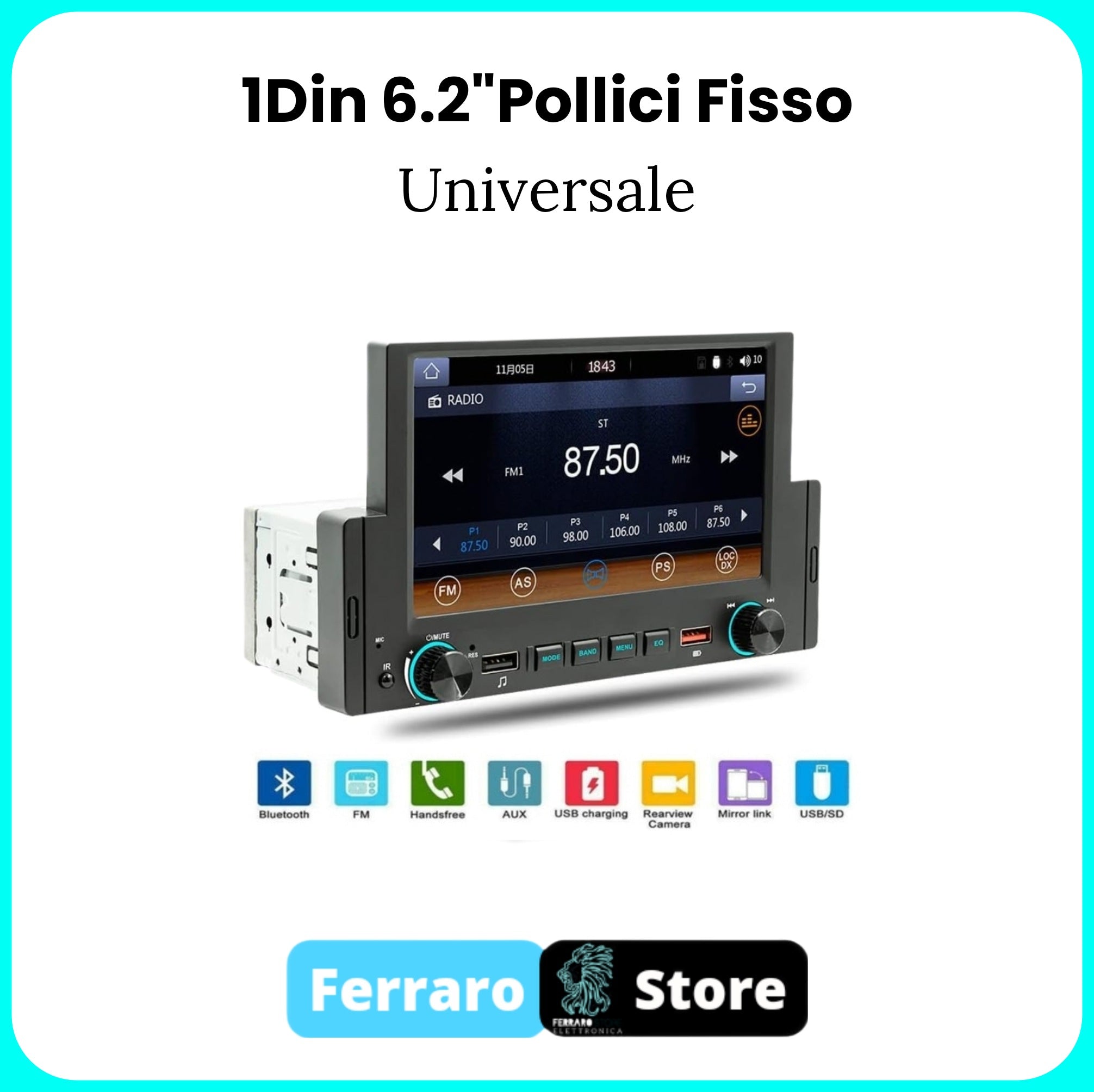 Autoradio UNIVERSEL - 1DIN 7" Inch, MIRROR LINK ANDROID et iOS FREE REAR CAMERA.💥 (FIXE)