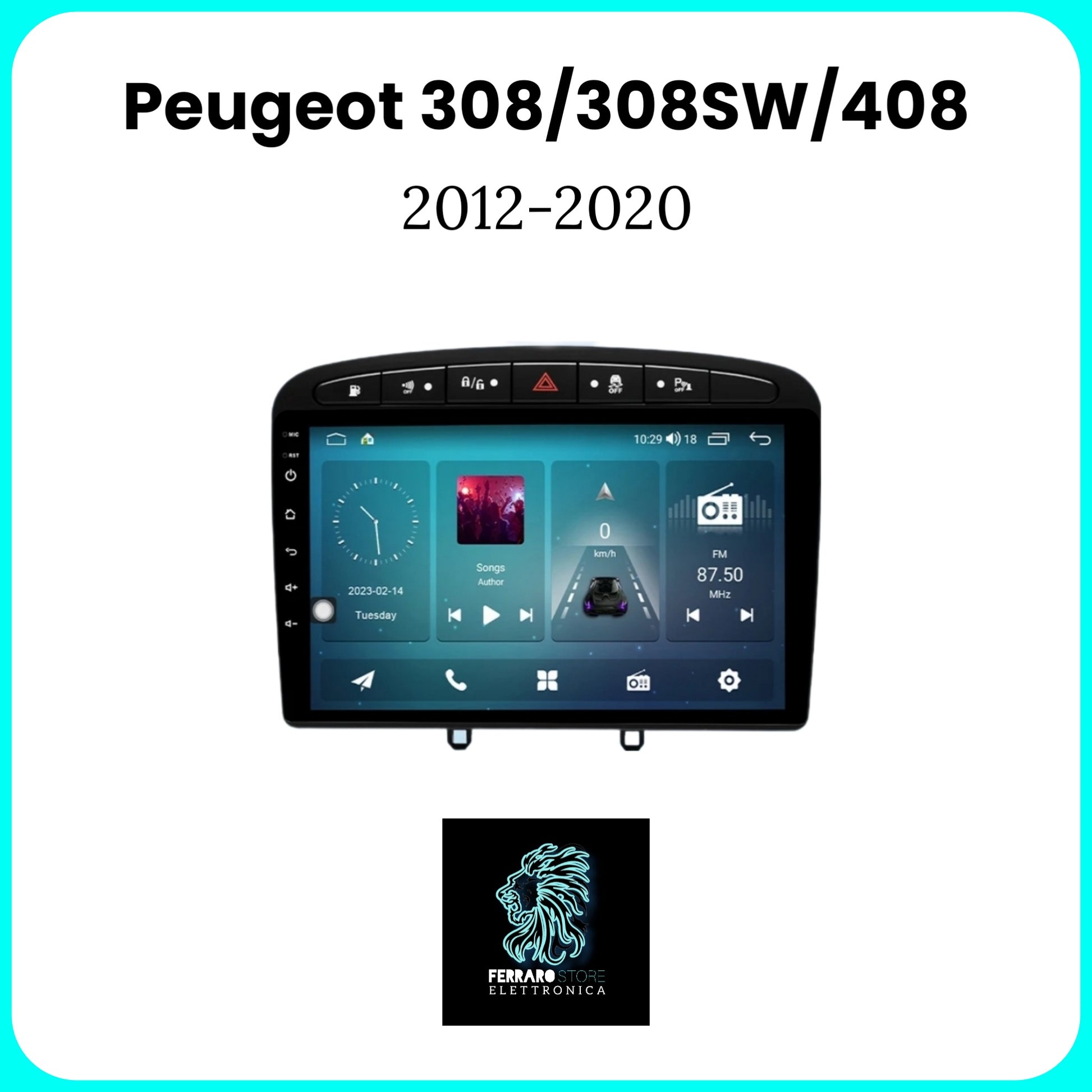 Autoradio Android per Peugeot 308 408 Stereo con GPS Navi WIFI Bluetooth FM  RDS