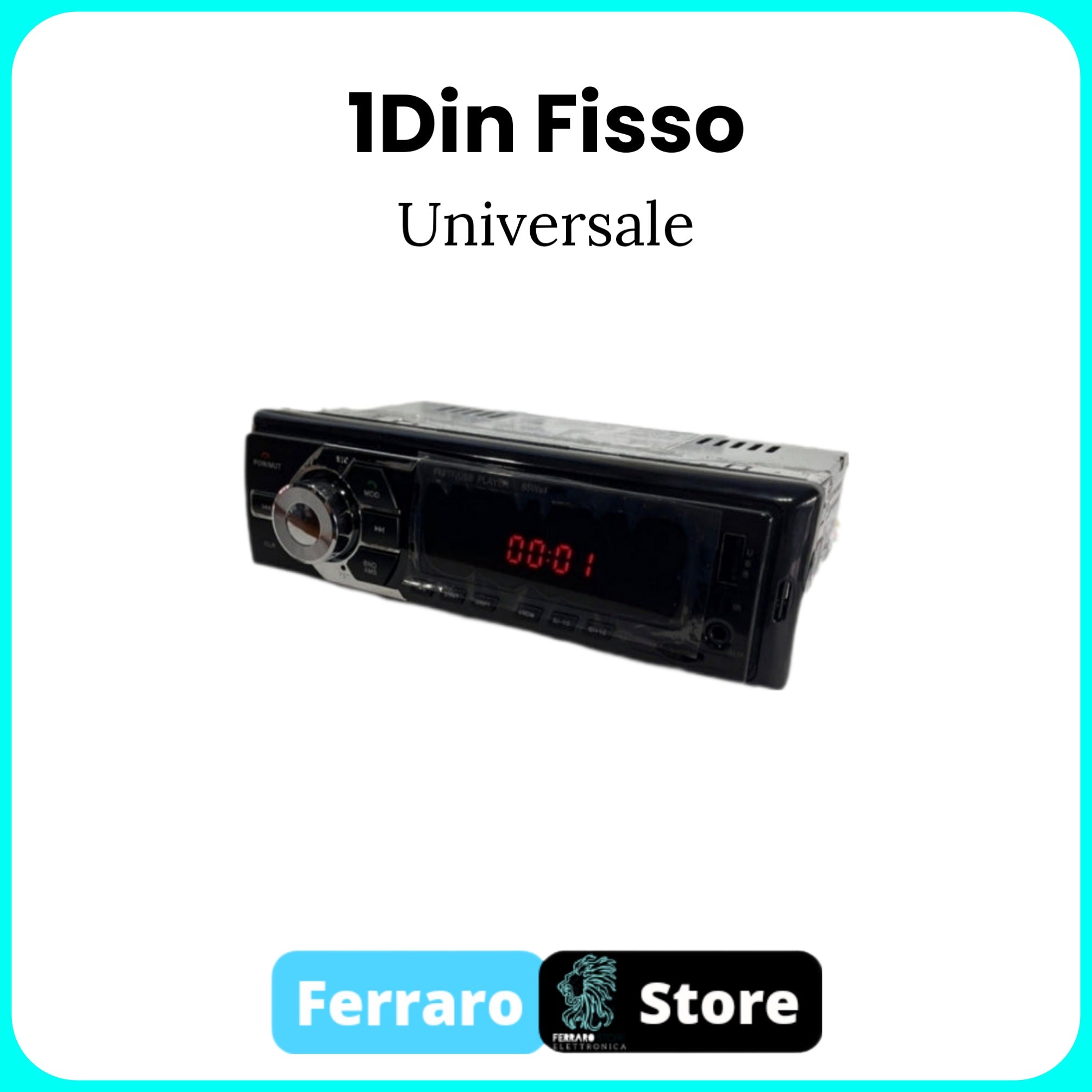 Autoradio Universale [FISSO] - 1Din, Universale, Bluetooth, Radio, Audio, Musica, Stereo 12V Autoradio USB/SD/AUX.
