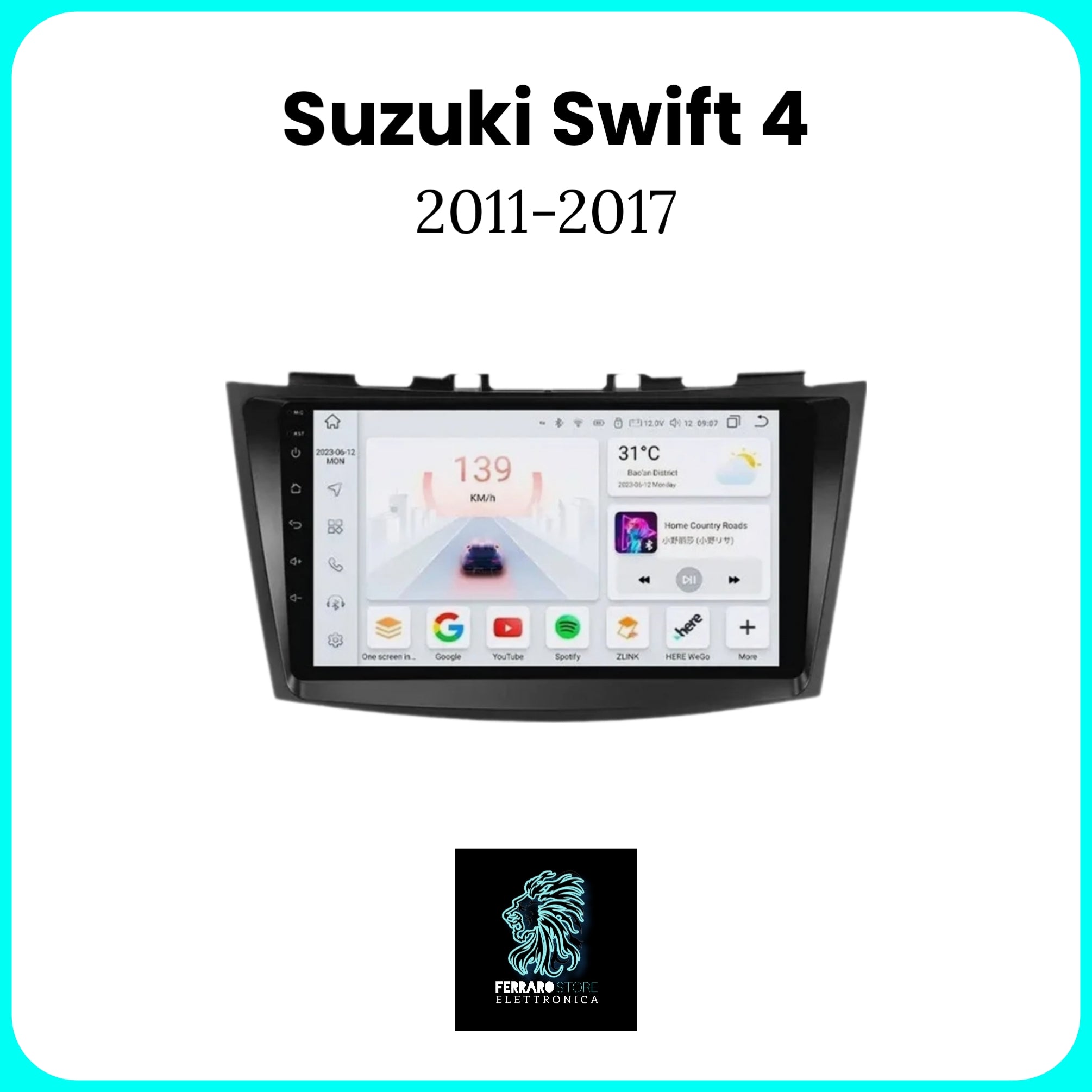 Autoradio Per SUZUKI SWIFT 4 [2011 - 2017] - Sistema auto Intelligente, 2Din 9"Pollici, GPS, Navigatore, Wifi