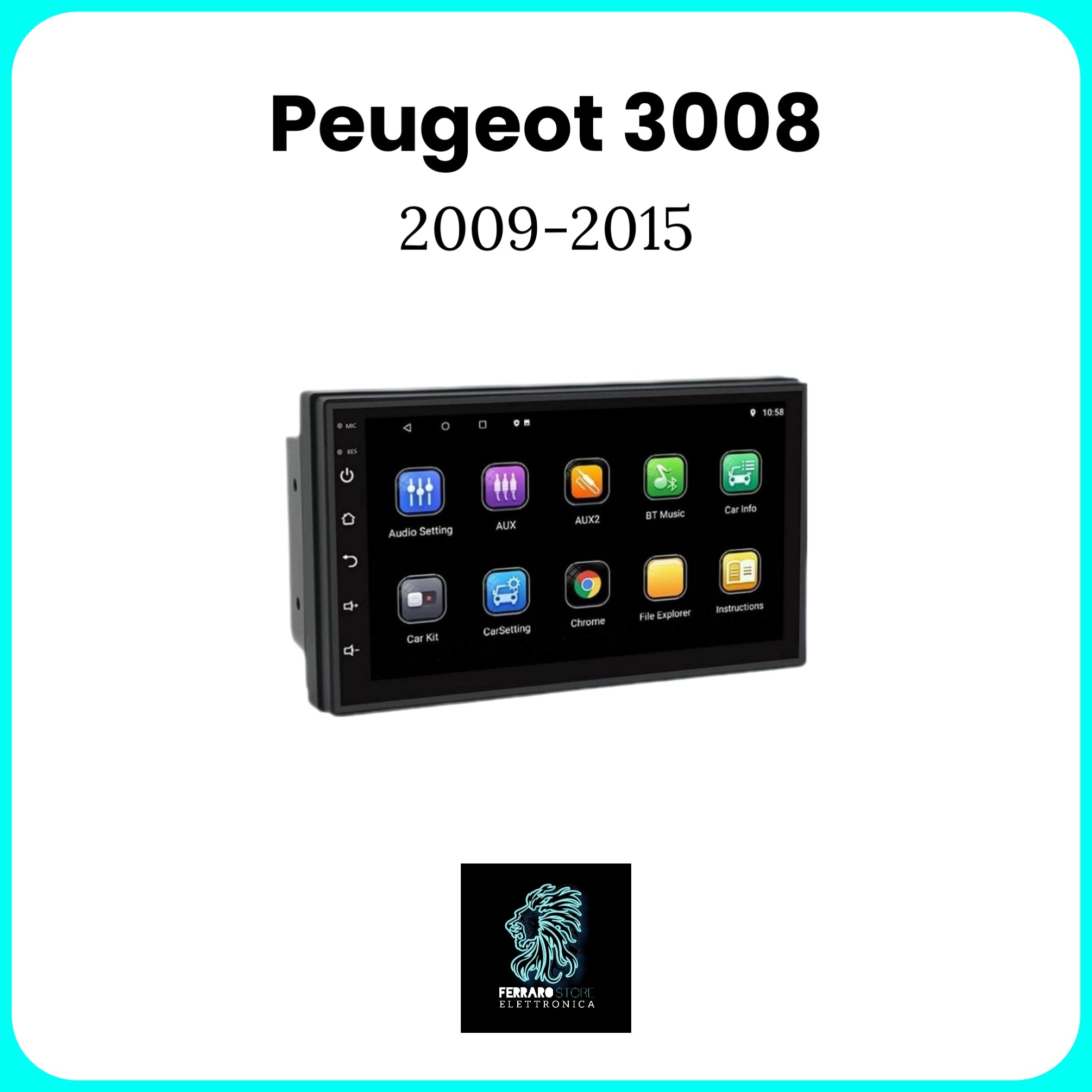 Autoradio per PEUGEOT 3008 [2009 - 2015] - Sistema auto Intelligente, 2Din 7"Pollici, GPS, Navigatore, Wifi