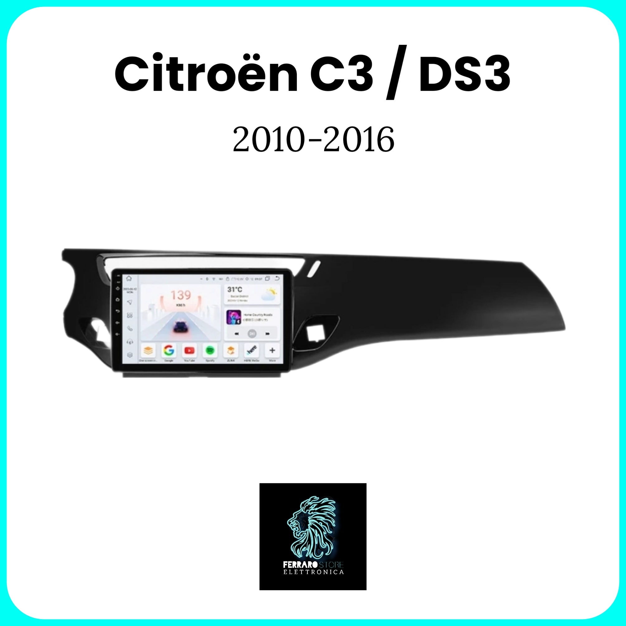Autoradio per CITROEN C3 / DS3 [2010 - 2016] - Sistema auto Intelligente, 2Din 9"Pollici, GPS, Navigatore, Wifi
