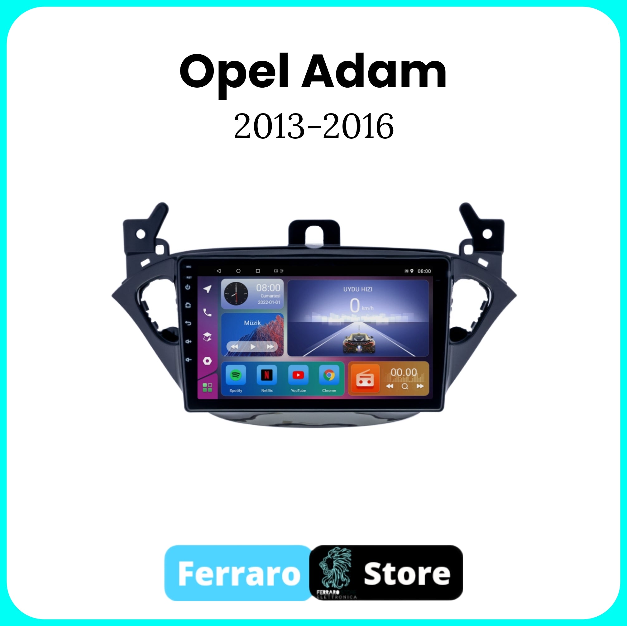 Autoradio per Opel Adam [2013 - 2016]  - Sistema auto Intelligente, 2Din 9"Pollici, GPS, Navigatore, Wifi
