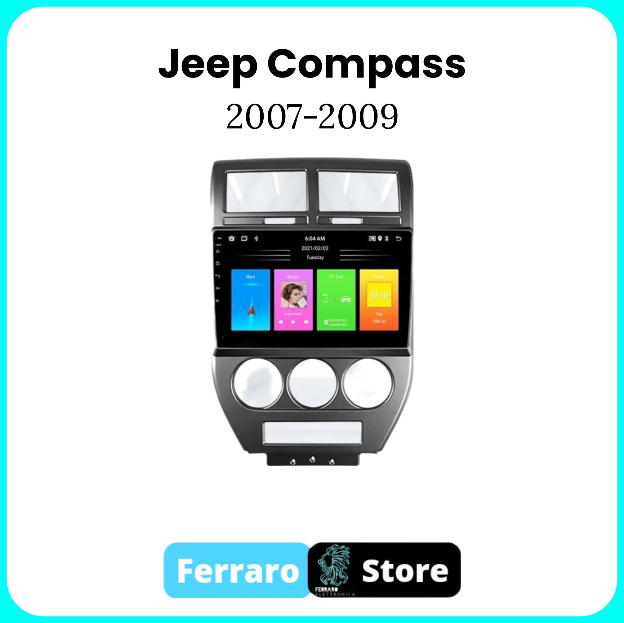 Autoradio per JEEP COMPASS PATRIOT [2007 - 2009] - Sistema Auto Intelligente, 2Din 10.1" Pollici, Radio RDS, GPS, Wifi