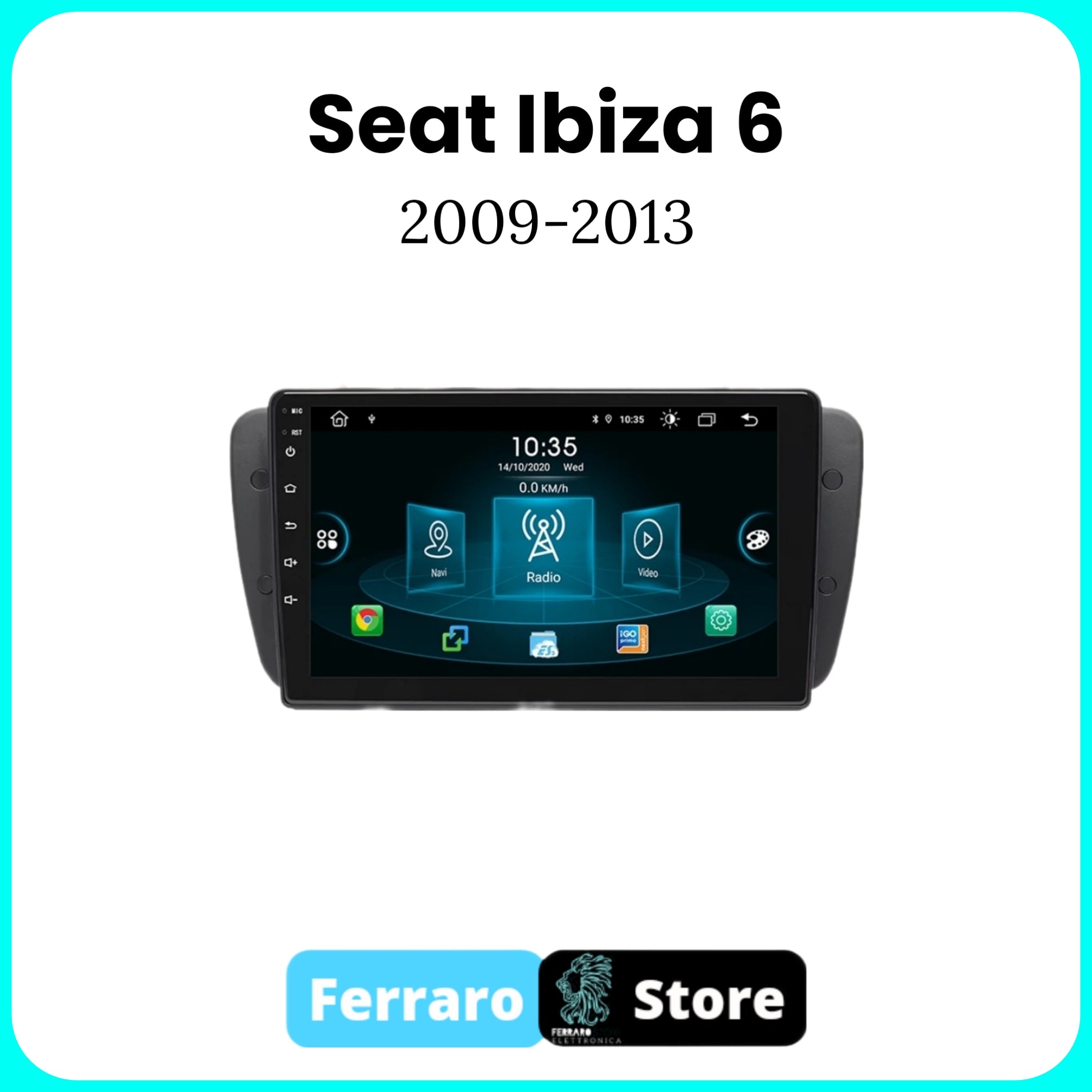 Autoradio per SEAT IBIZA 6 [2009 - 2013]  - Sistema auto Intelligente, 2Din 9"Pollici, GPS, Navigatore, Wifi