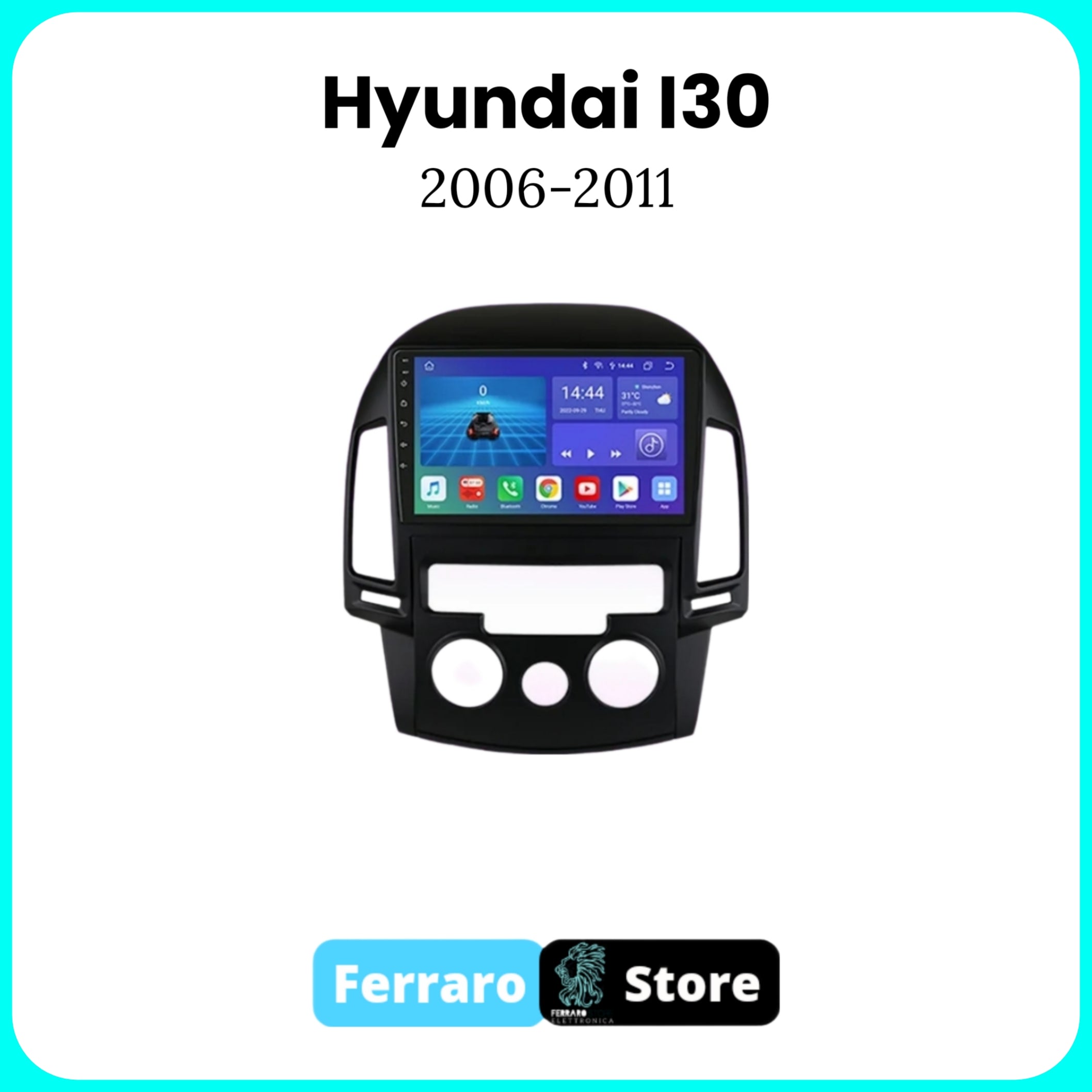 Autoradio per HYUNDAI i30 [2006 - 2011] - Sistema auto Intelligente, 2Din 9"Pollici, GPS, Navigatore, Wifi