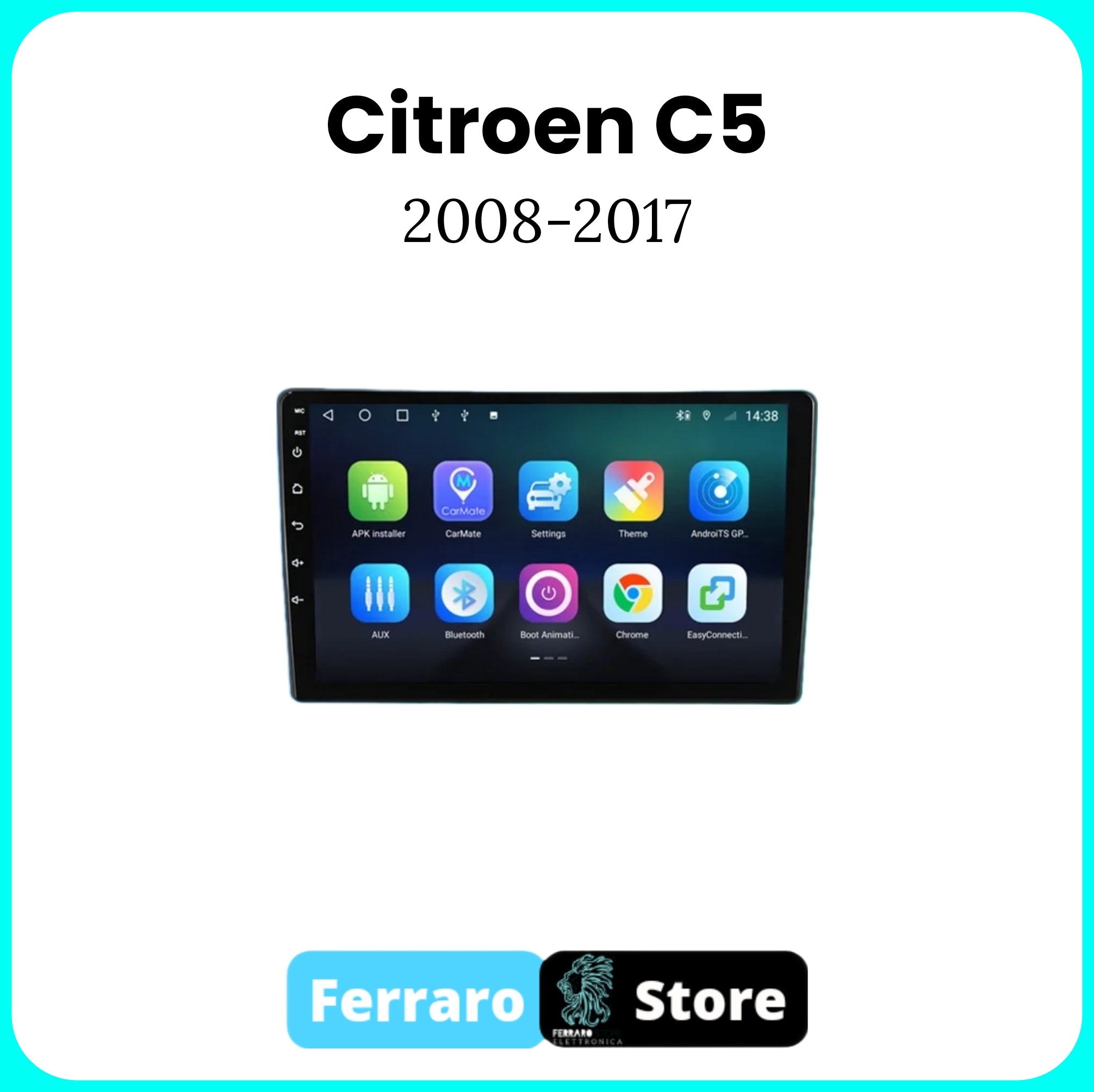 Autoradio per CITROEN C5 [2008- 2017] - Sistema Auto Intelligente, 2Din 10.1" Pollici, Radio RDS, GPS, Wifi