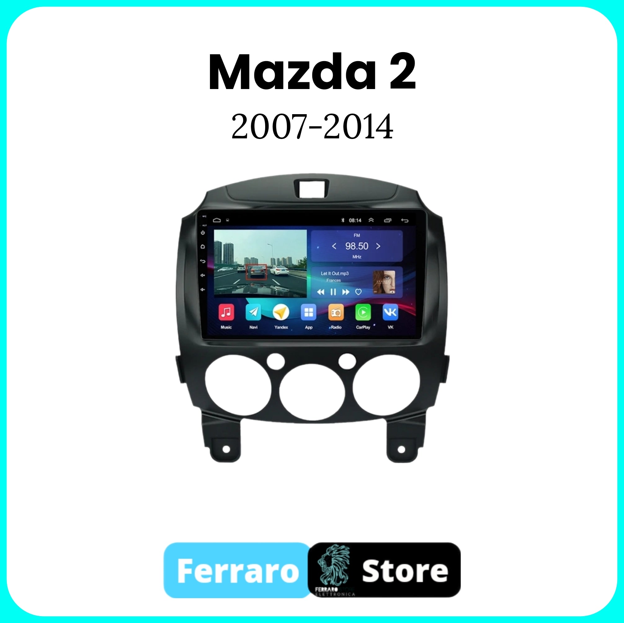 Autoradio per MAZDA 2 [2007 - 2014] - Sistema auto Intelligente, 2Din 9"Pollici, GPS, Navigatore, Wifi