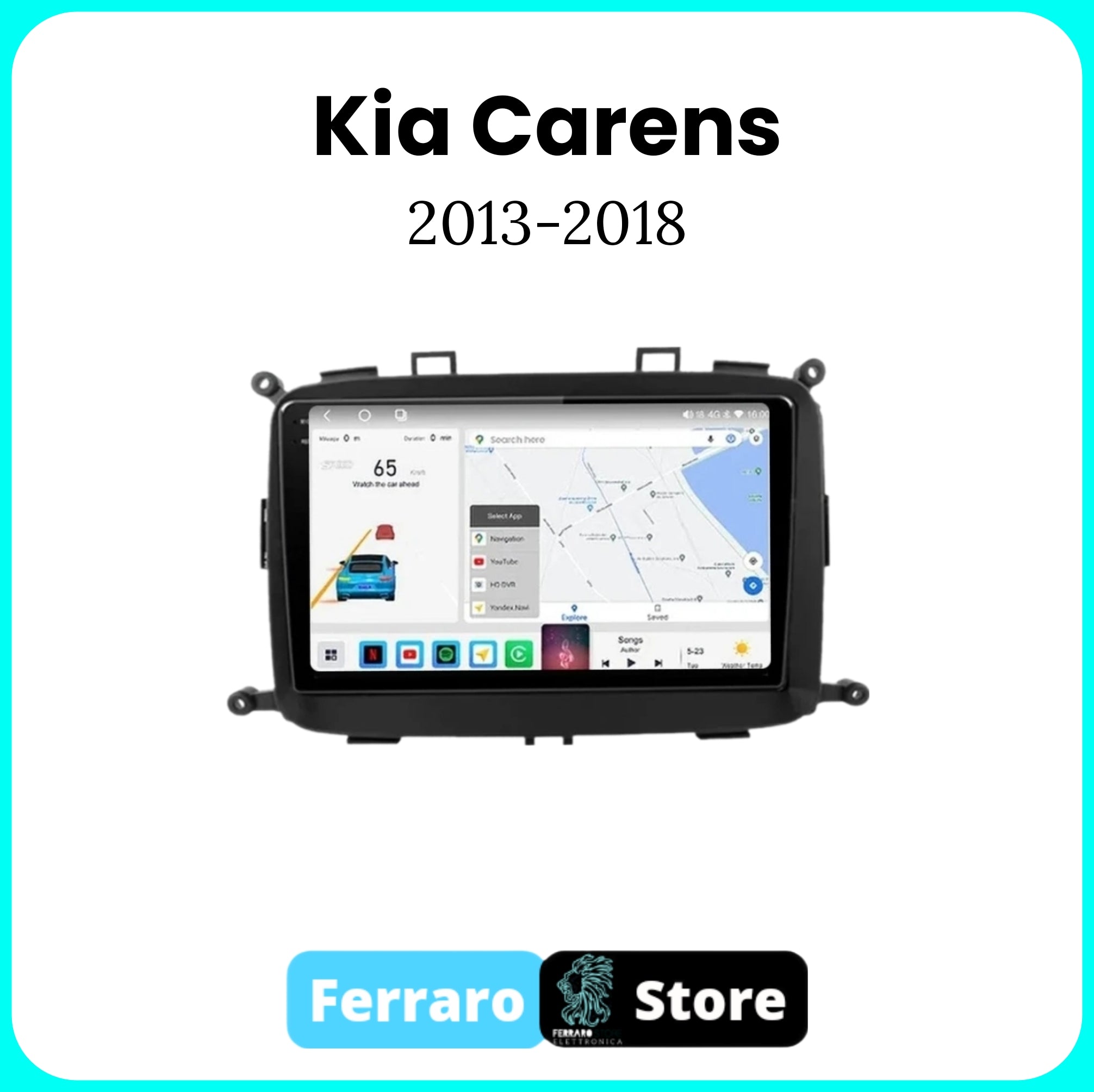 Autoradio per KIA CARENS [2013 - 2018] - Sistema auto Intelligente, 2Din 9"Pollici, GPS, Navigatore, Wifi