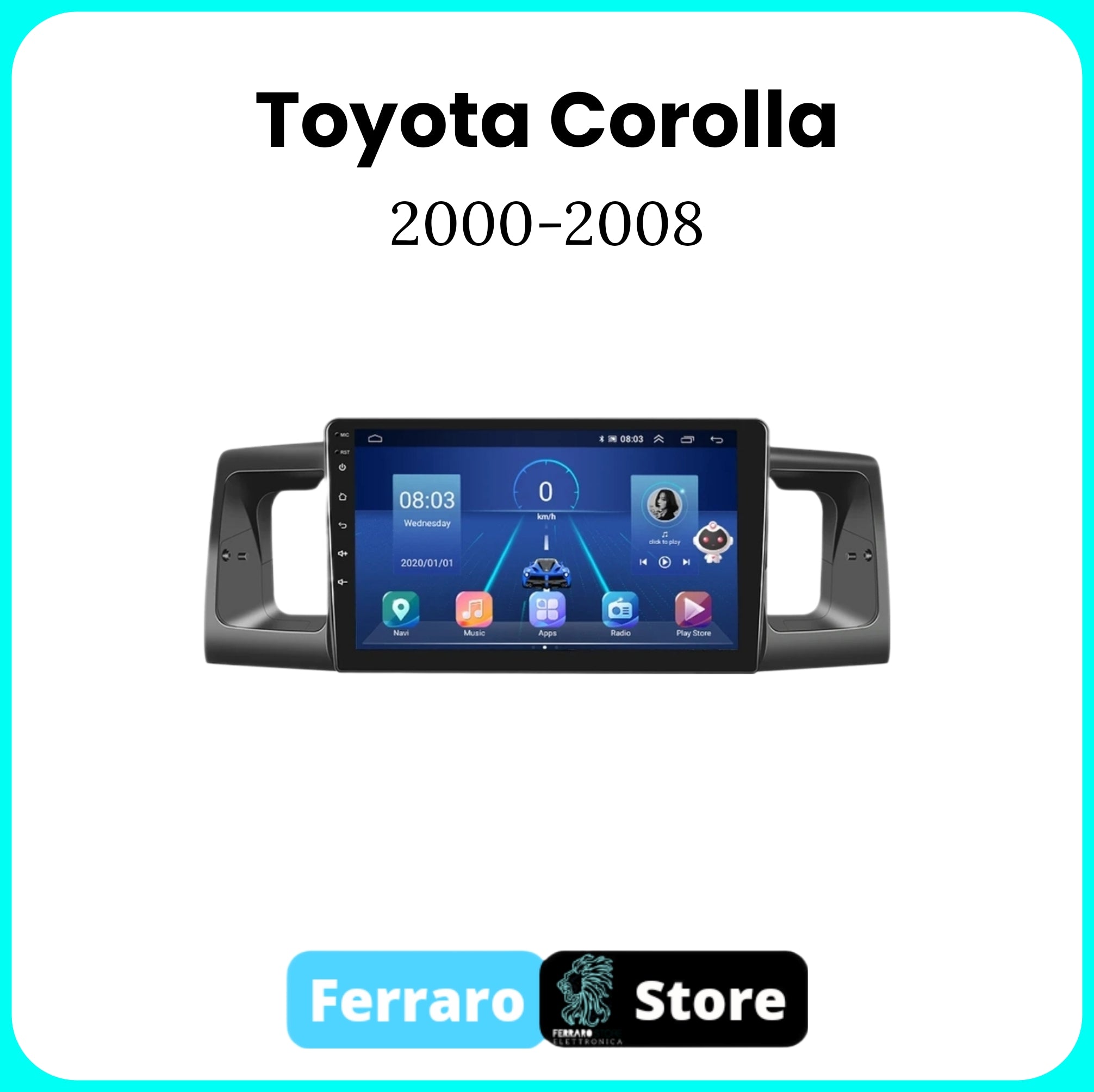 Autoradio per TOYOTA COROLLA E120/E130 [2000 - 2008] - Sistema auto Intelligente, 2Din 9"Pollici, GPS, Navigatore, Wifi