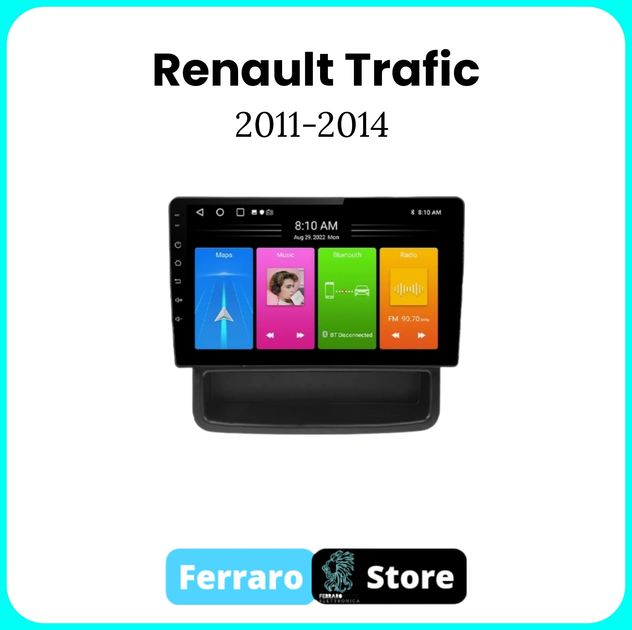 Autoradio per RENAULT TRAFIC [2011 - 2014] - Sistema auto Intelligente, 2Din 10.1"Pollici, GPS, Navigatore, Wifi