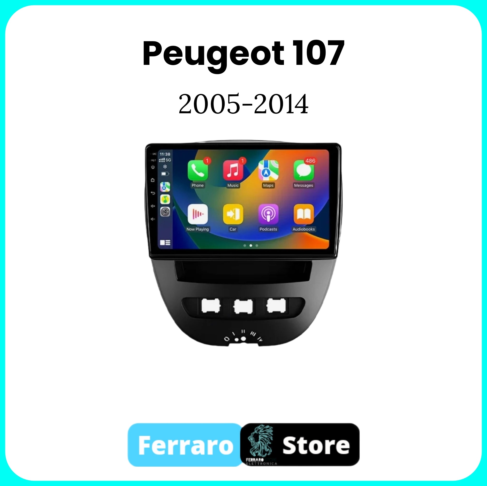 Autoradio per PEUGEOT 107 [2005 - 2014] - Sistema auto Intelligente, 2Din 10.1"Pollici, GPS, Navigatore, Wifi