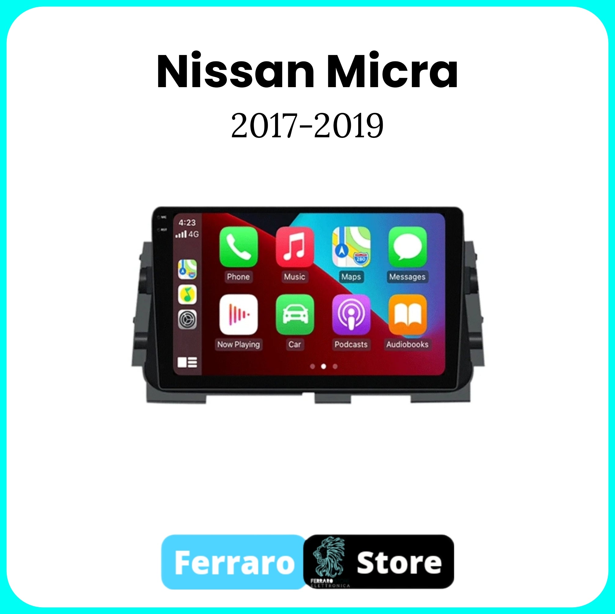 Autoradio per NISSAN MICRA [2017 - 2019]  - Sistema auto Intelligente, 2Din 9"Pollici, GPS, Navigatore, Wifi
