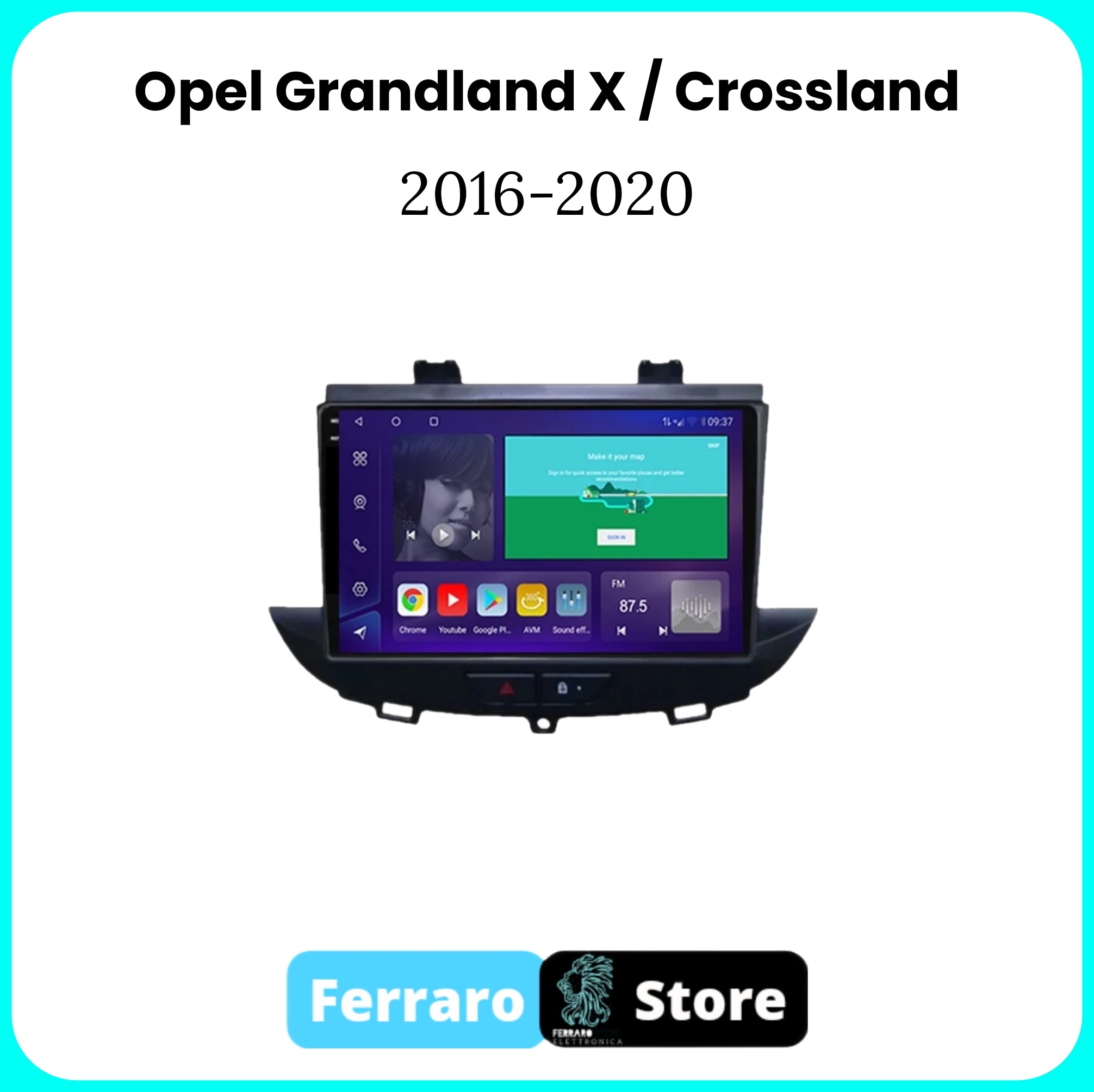 Autoradio per OPEL GRANDLAND X / CROSSLAND X [2016 - 2020]  - Sistema auto Intelligente, 2Din 9"Pollici, GPS, Navigatore, Wifi