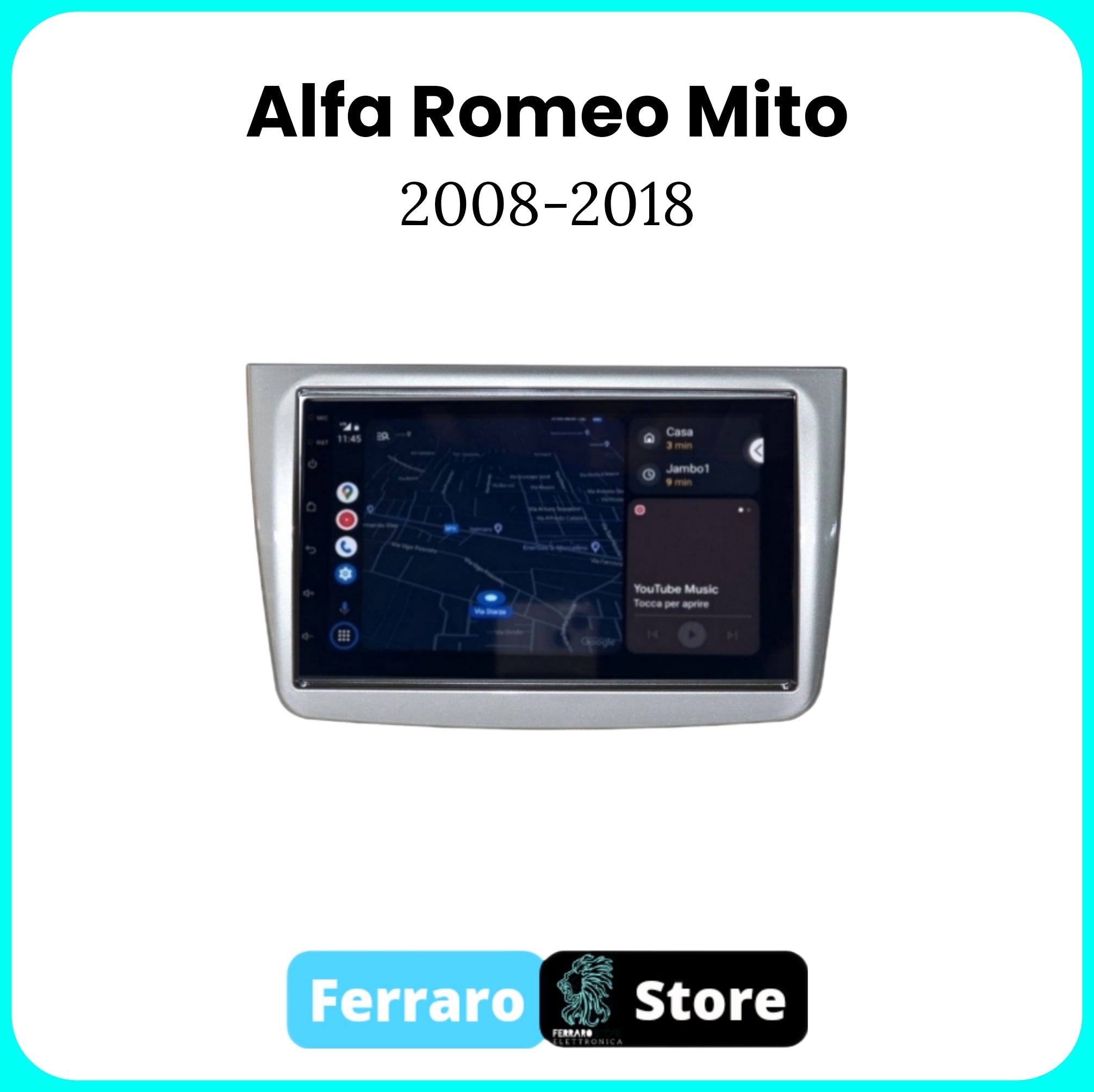Autoradio per AlfaRomeo MITO [2008 - 2018] - Sistema auto Intelligente, 2Din 7"Pollici, GPS, Navigatore, Wifi.