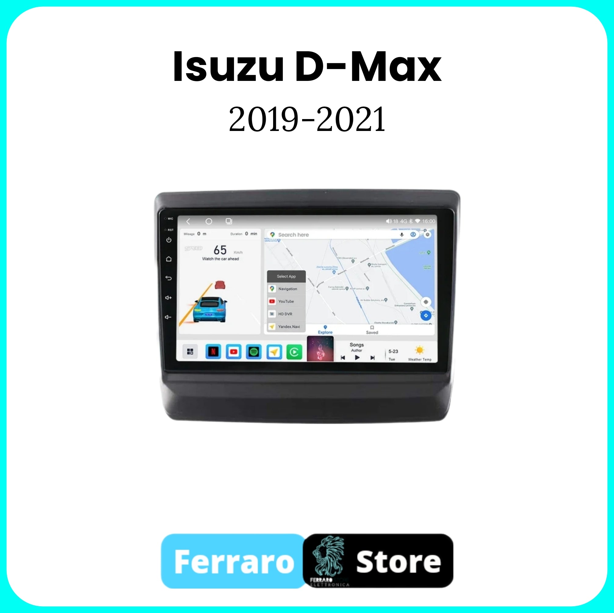 Autoradio per ISUZU D-MAX [2019 - 2021] - Sistema auto Intelligente, 2Din 9"Pollici, GPS, Navigatore, Wifi