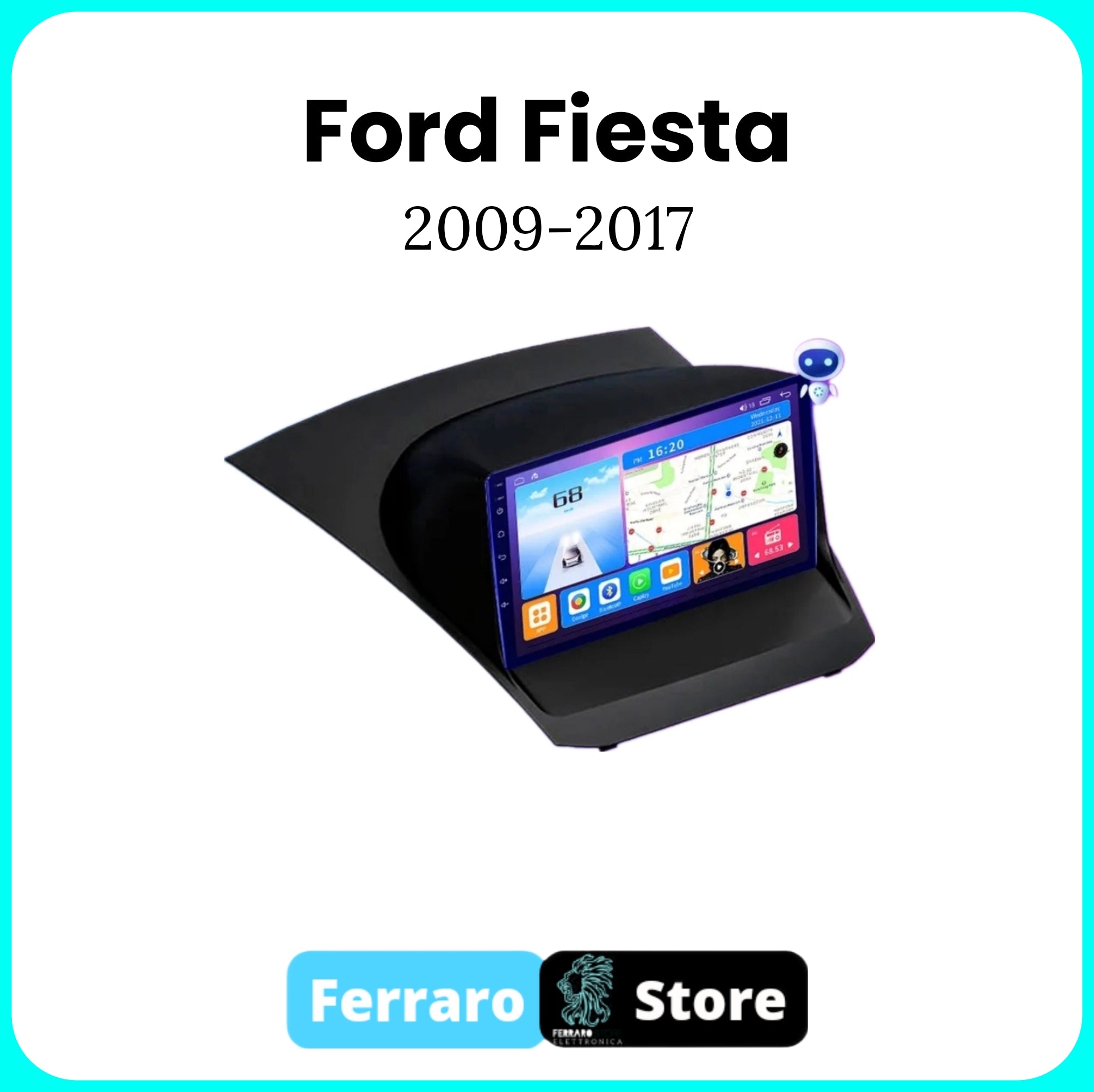 Autoradio per FORD FIESTA MK6 [2009 - 2017] - Autoradio con Sistema Intelligente, GPS, Navigatore, 2Din 9"Pollici, Wifi