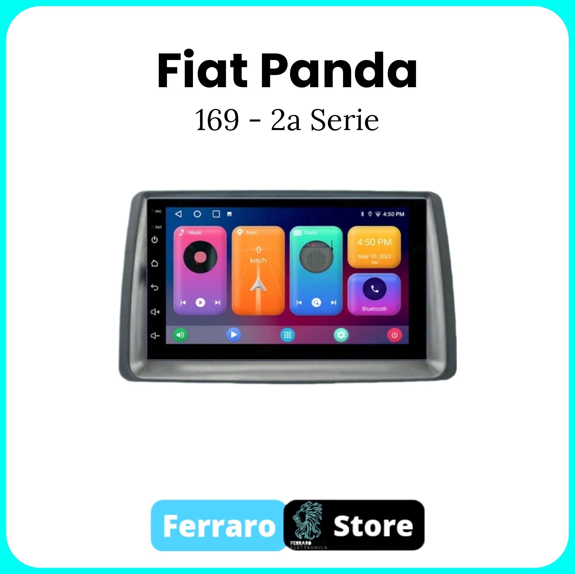 Autoradio per FIAT Panda 2a Serie [ANDROID] - 2Din 7"Pollici, Bluetooth, Navigatore, Radio RDS, Touch, USB, Wifi