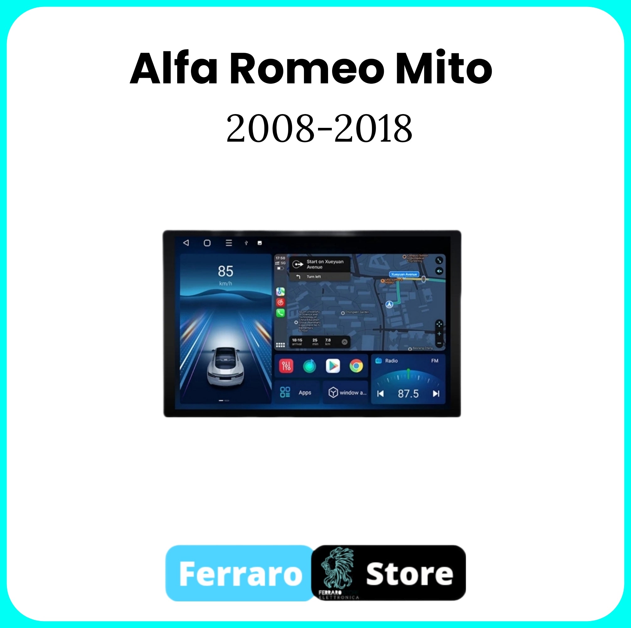 Autoradio per ALFA ROMEO MITO [2008 - 2018] - 2/32GB Ram, Sistema auto Intelligente, 2Din 11.5"Pollici, GPS, Navigatore, Wifi