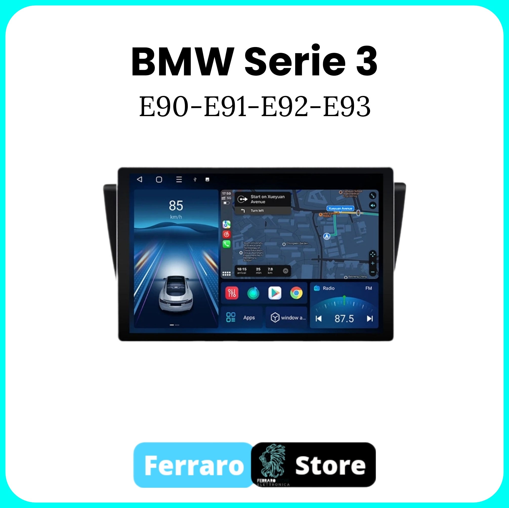 Autoradio per BMW SERIE 3 E90-E91-E92-E93 [Dal 2005 in Poi] - 2/32GB Ram, Sistema auto Intelligente, 2Din 11.5"Pollici, GPS, Navigatore, Wifi