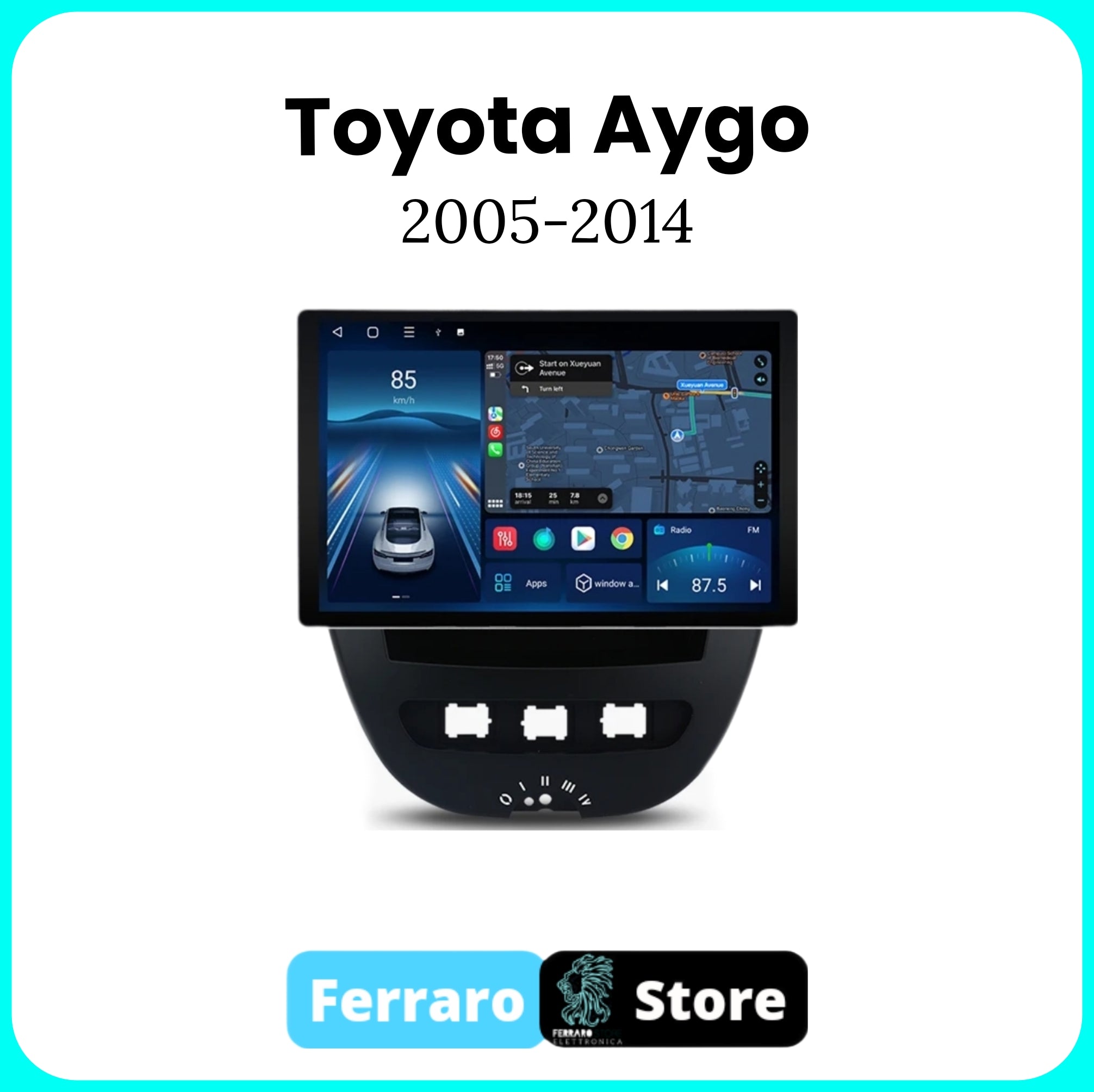 Autoradio per TOYOTA AYGO [2005 - 2014] - 2/32GB Ram, Sistema auto Intelligente, 2Din 11.5"Pollici, GPS, Navigatore, Wifi