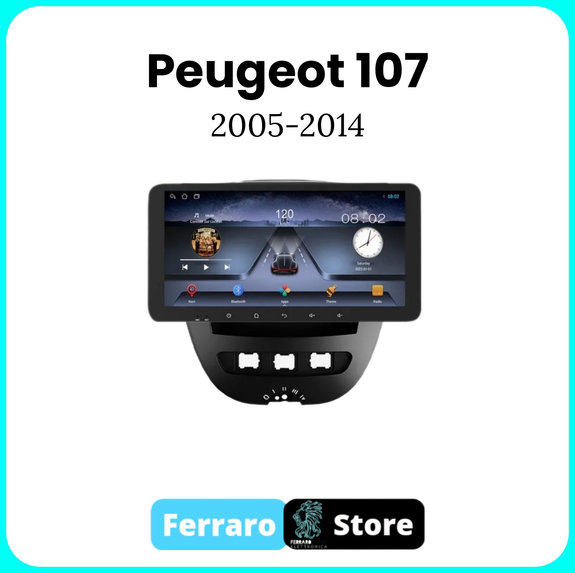 Autoradio per PEUGEOT 107 [2005 - 2014] - 2/32GB Ram, Sistema auto Intelligente, 2Din 10.35"Pollici, GPS, Navigatore, Wifi