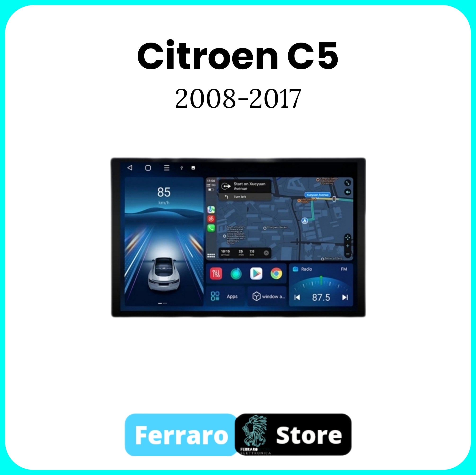 Autoradio per CITROEN C5 [2008- 2017] - 2/32GB Ram, Sistema auto Intelligente, 2Din 11.5"Pollici, GPS, Navigatore, Wifi
