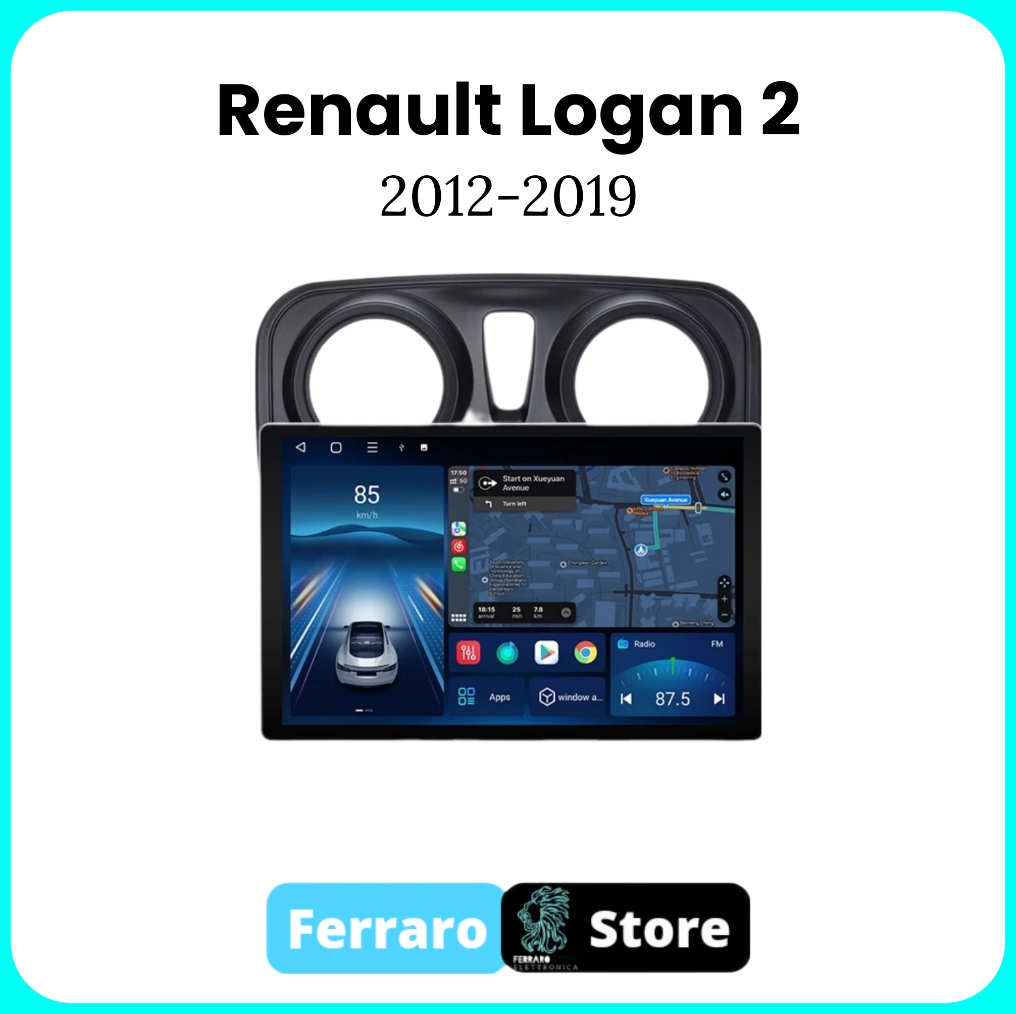 Autoradio per RENAULT/DACIA LOGAN 2 [2012- 2019] - 2/32GB Ram, Sistema auto Intelligente, 2Din 11.5"Pollici, GPS, Navigatore, Wifi
