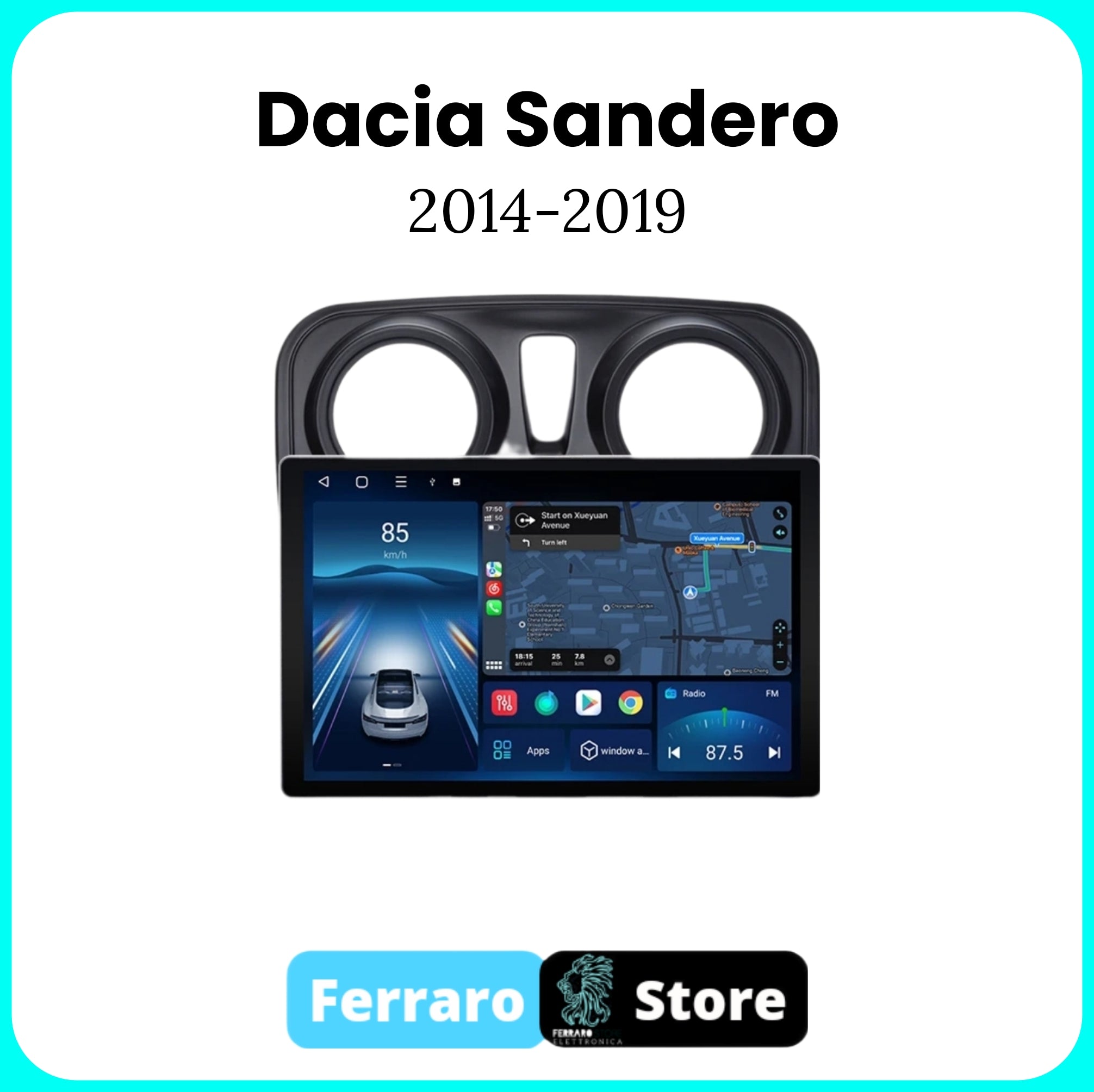 Autoradio per DACIA SANDERO [2014- 2019] - 2/32GB Ram, Sistema auto Intelligente, 2Din 11.5"Pollici, GPS, Navigatore, Wifi