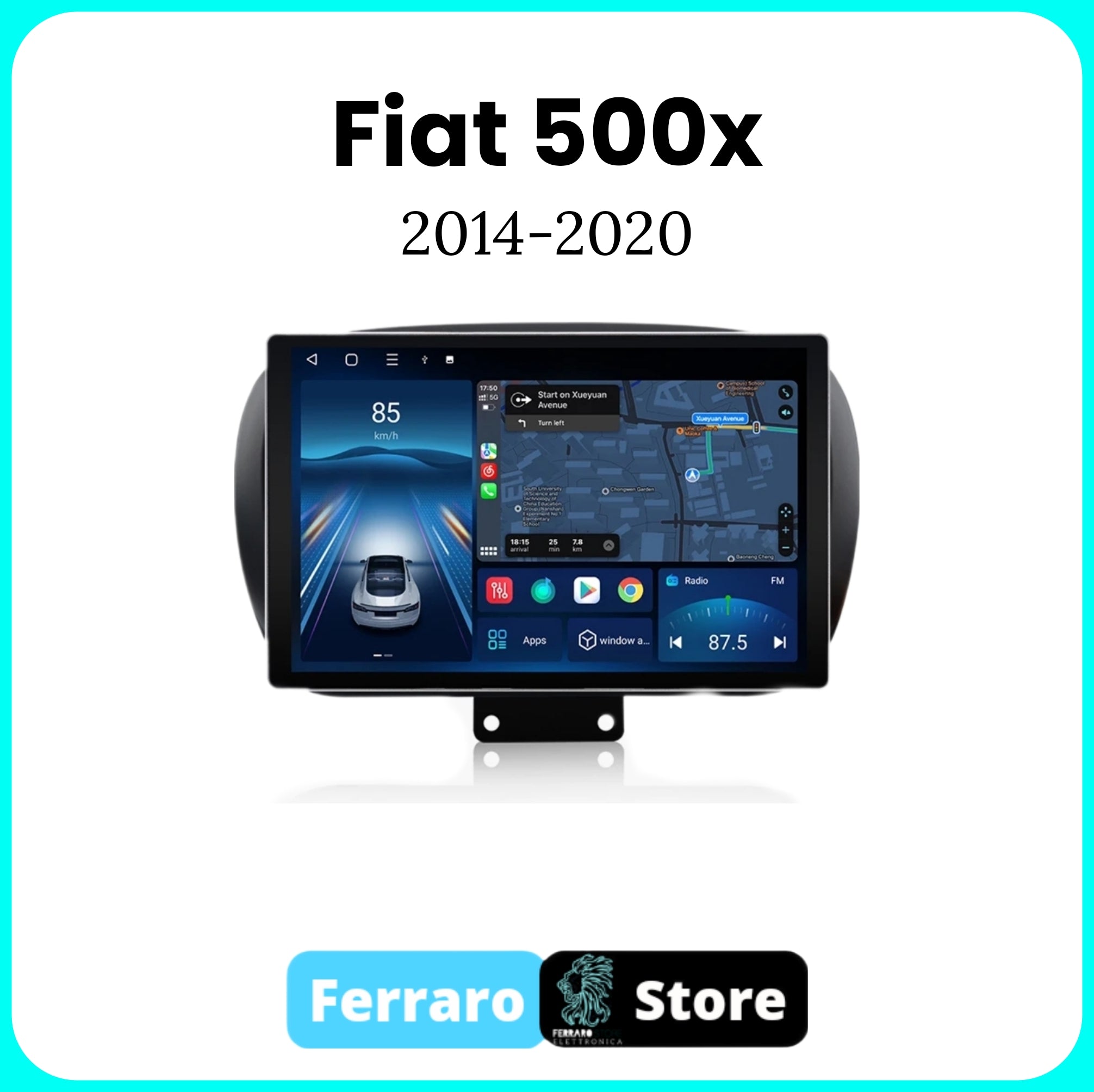 Autoradio per FIAT 500x [2014- 2020] - 2/32GB Ram, Sistema auto Intelligente, 2Din 11.5"Pollici, GPS, Navigatore, Wifi